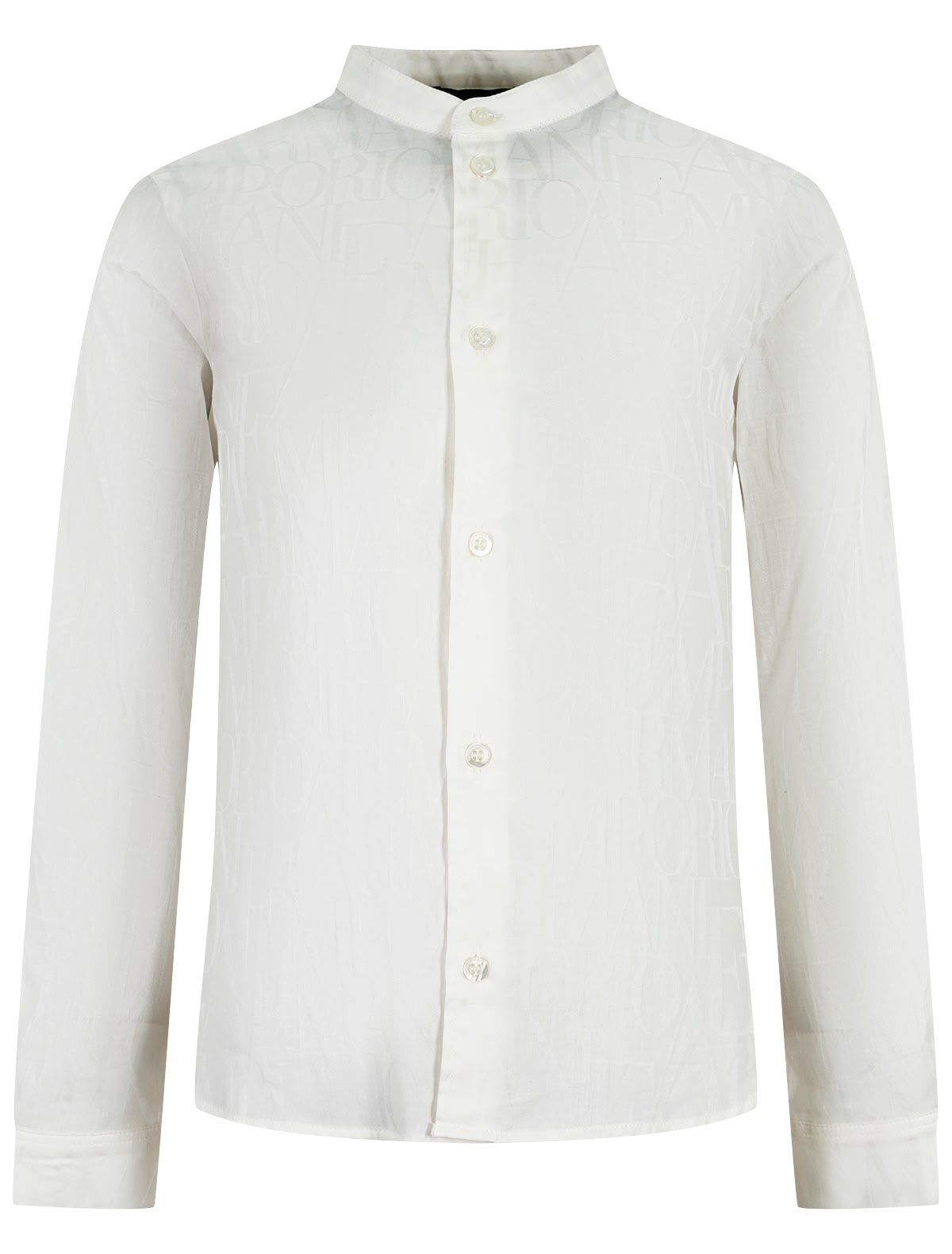 Кремовая рубашка с воротником-стойкой