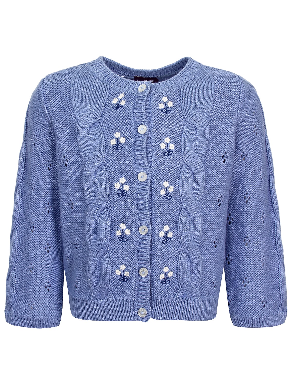 Синий кардиган с цветочками