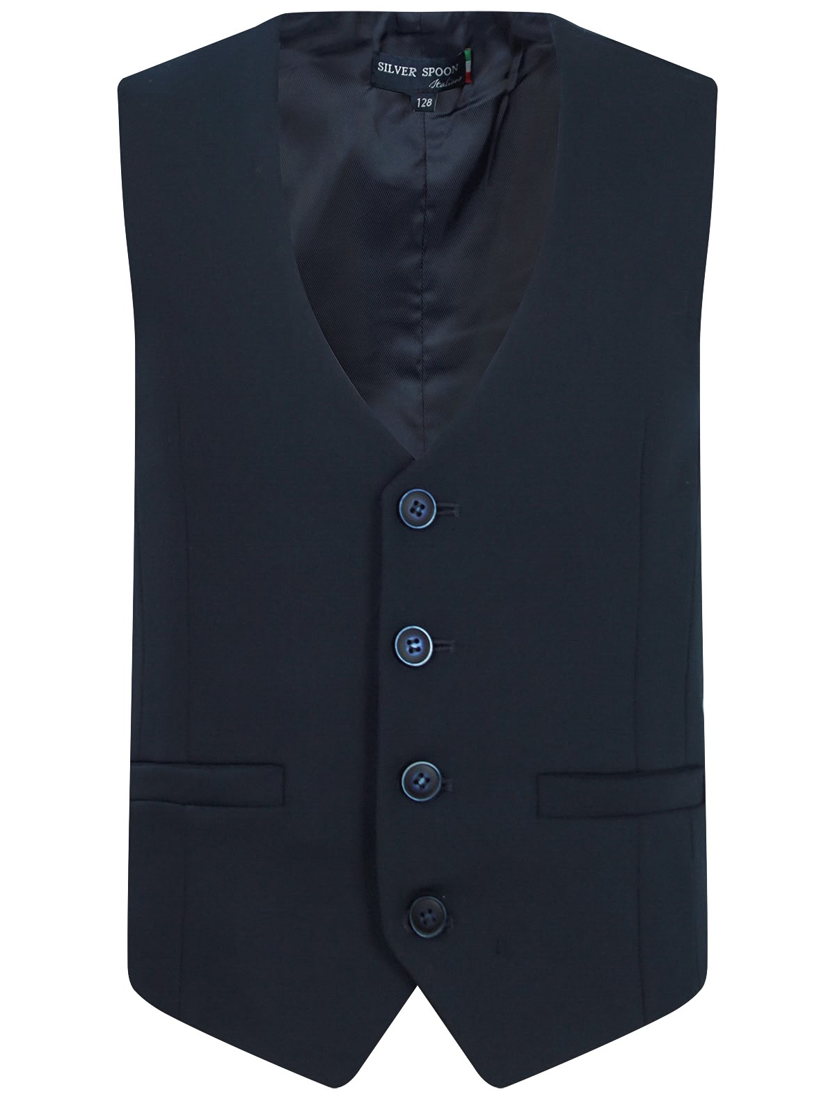 Синий костюмный жилет