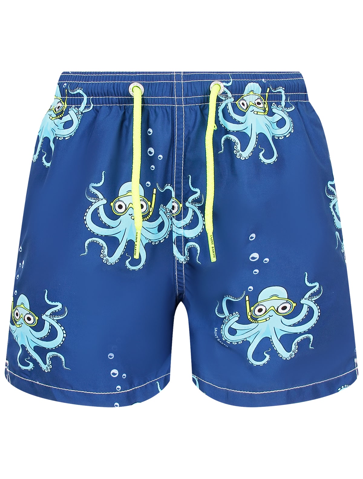 Синие пляжные шорты с осьминогами