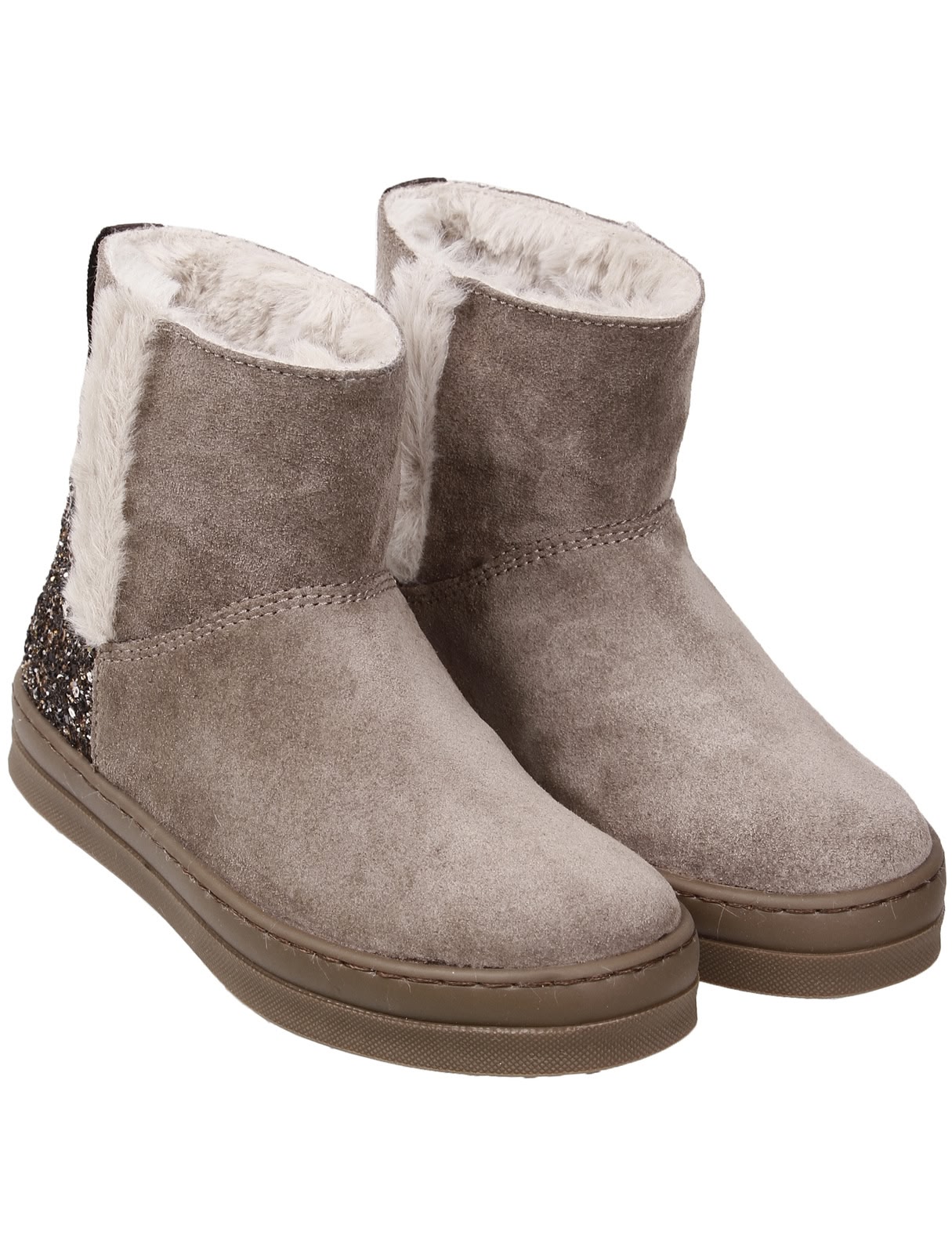 Полусапоги со вставками из глиттера