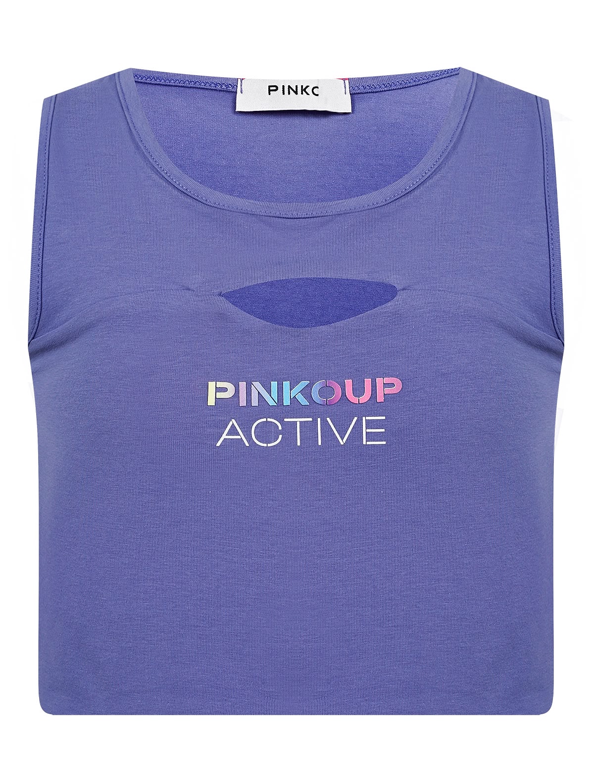 Фиолетовый спортивный топ с вырезом
