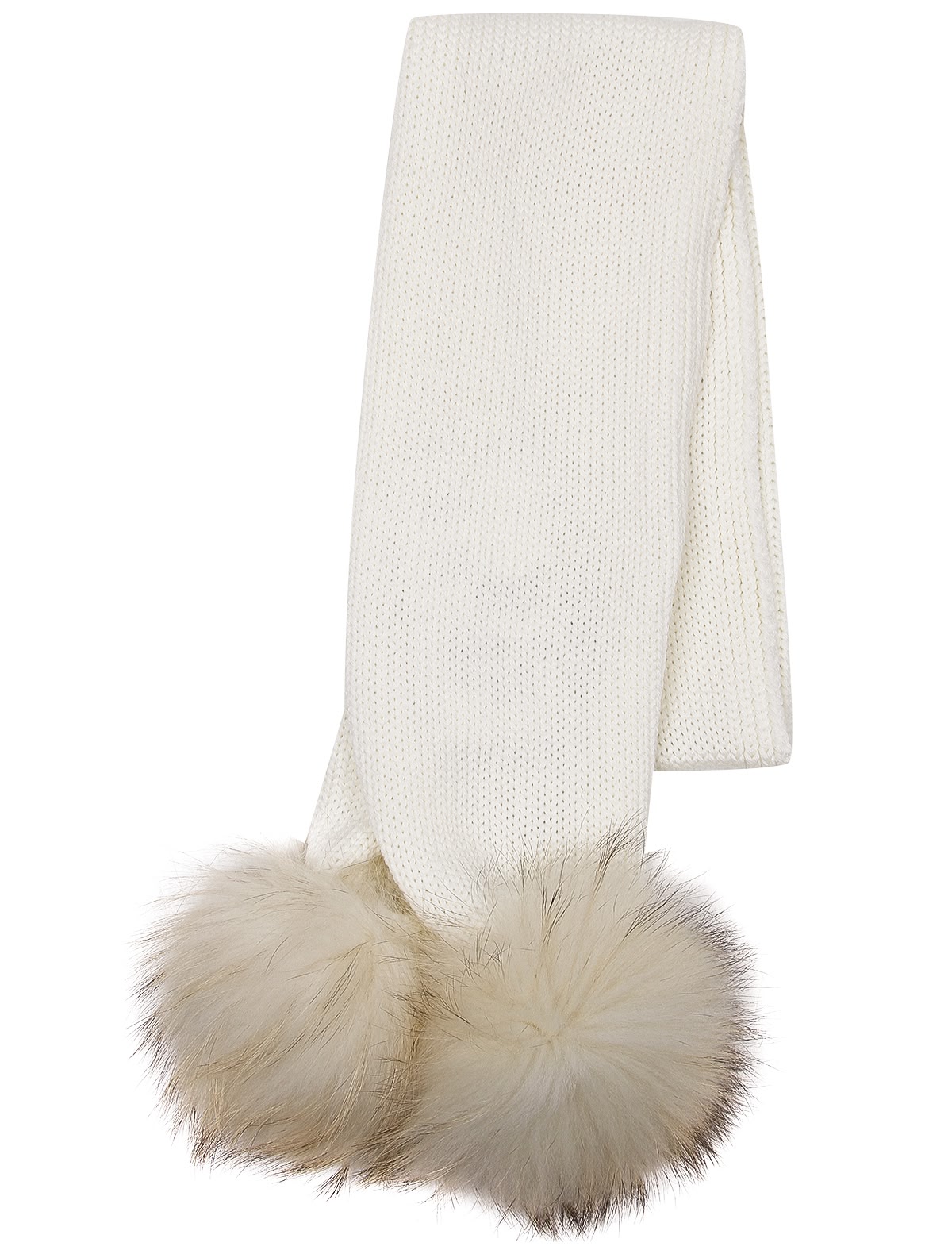 Шарф с помпонами из натурального меха