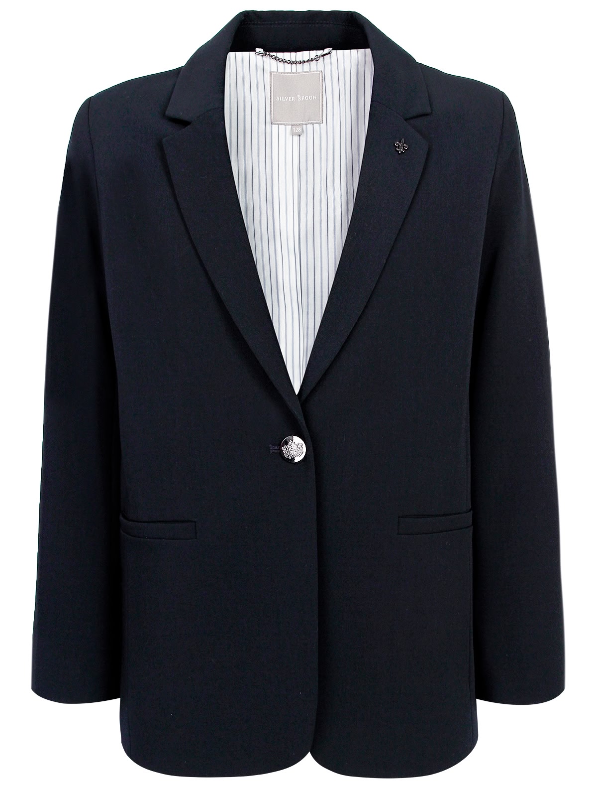 Однобортный тёмно-синий пиджак