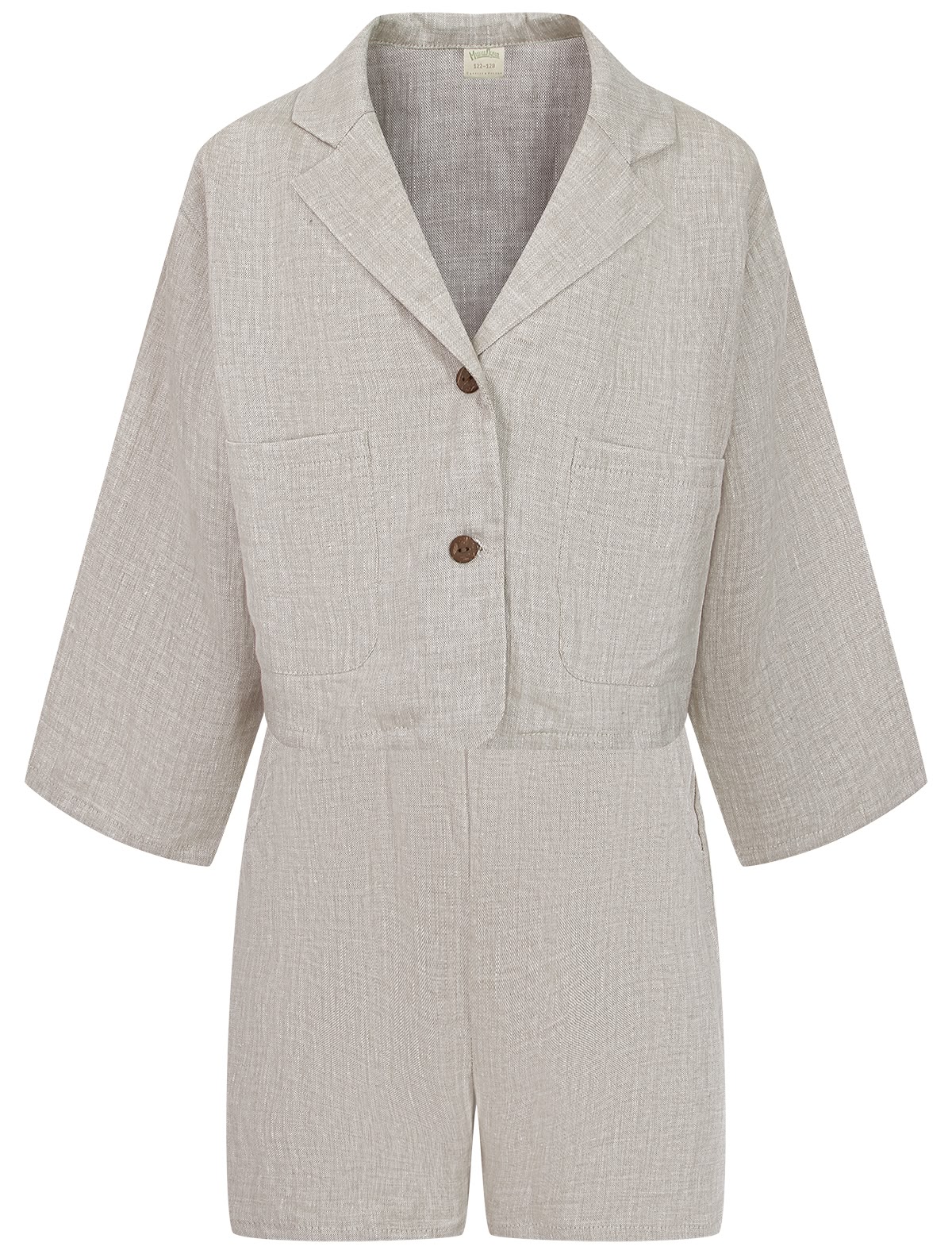 Льняной комплект из пиджака и шорт