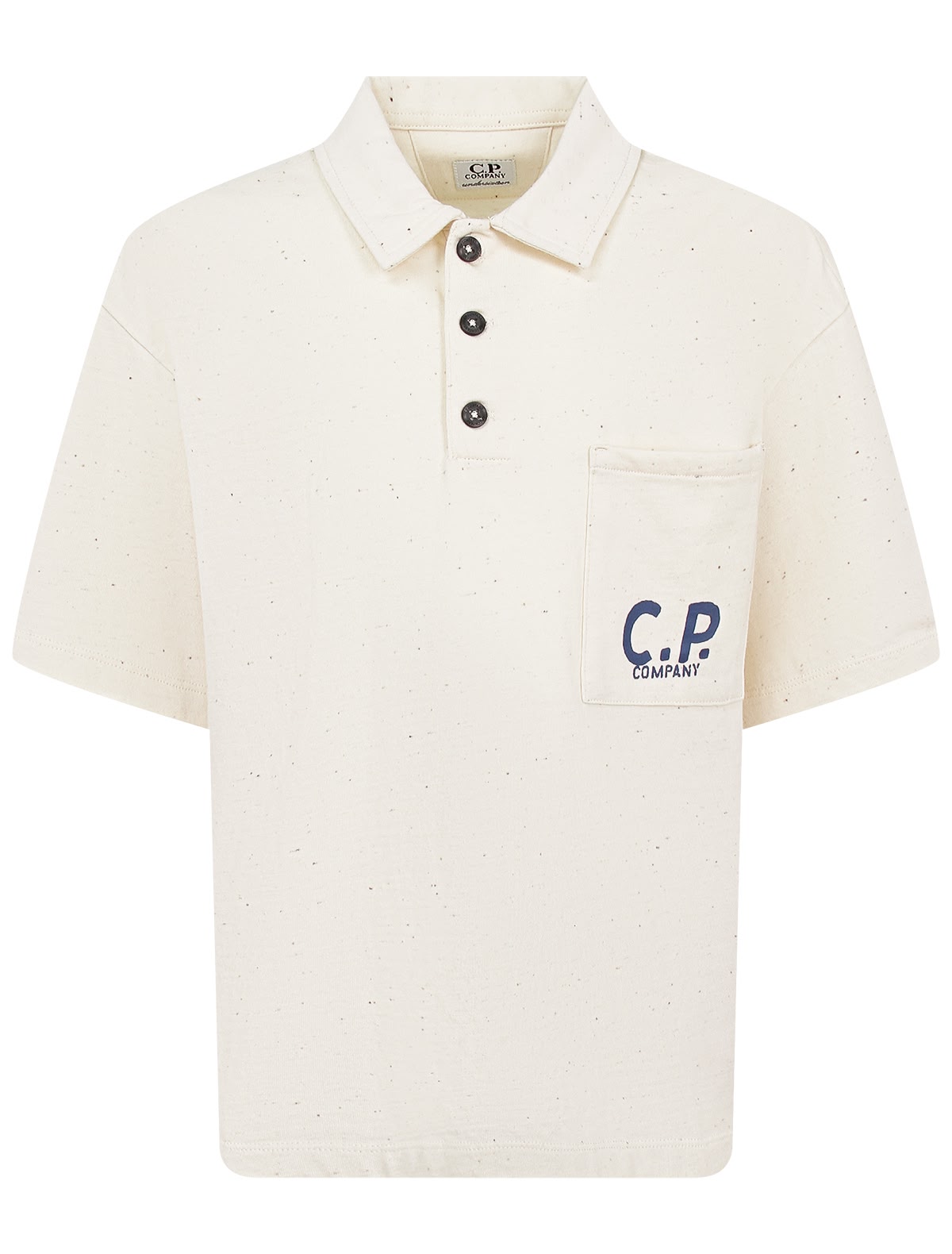 Кремовое поло с логотипом