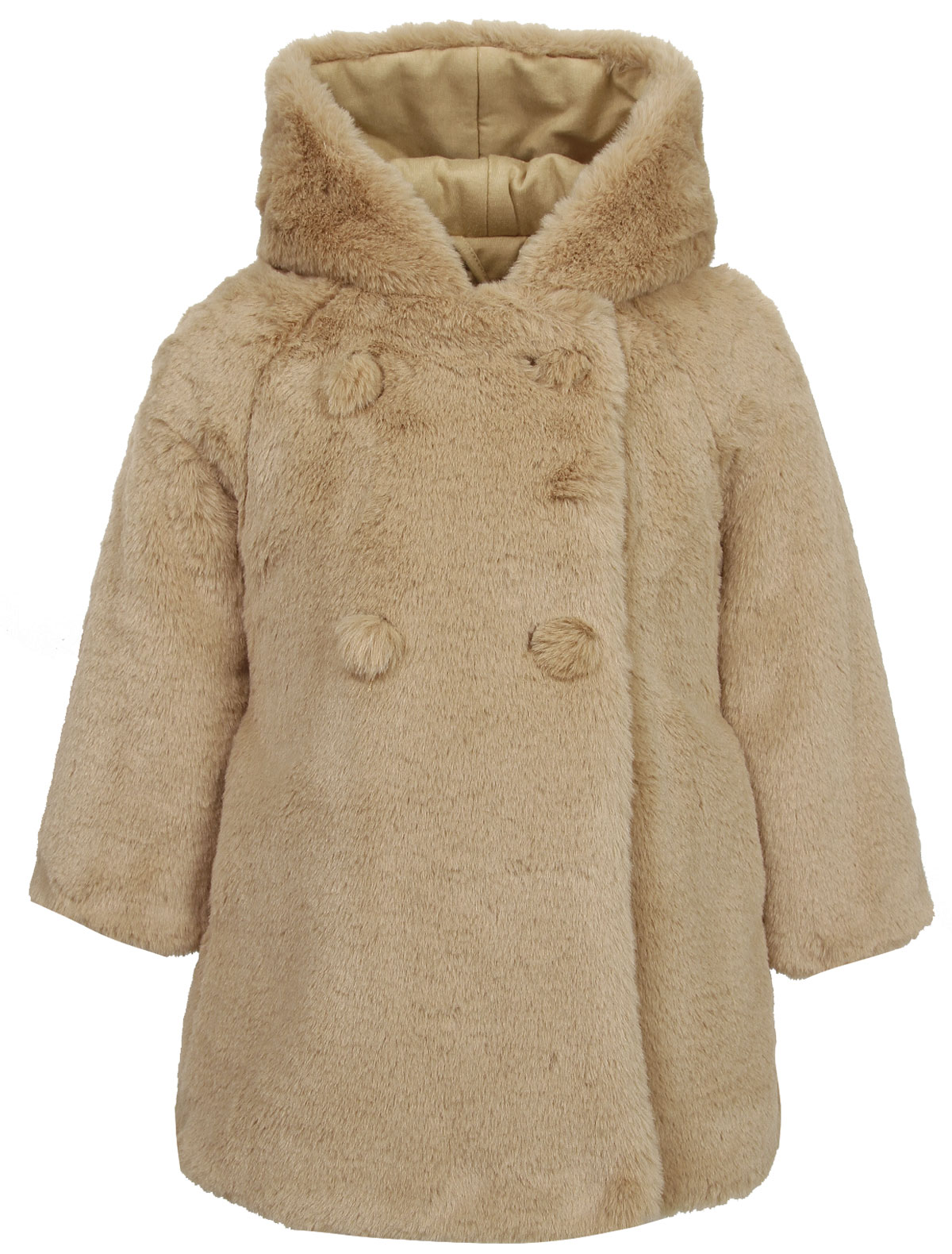 Пальто меховое с капюшоном