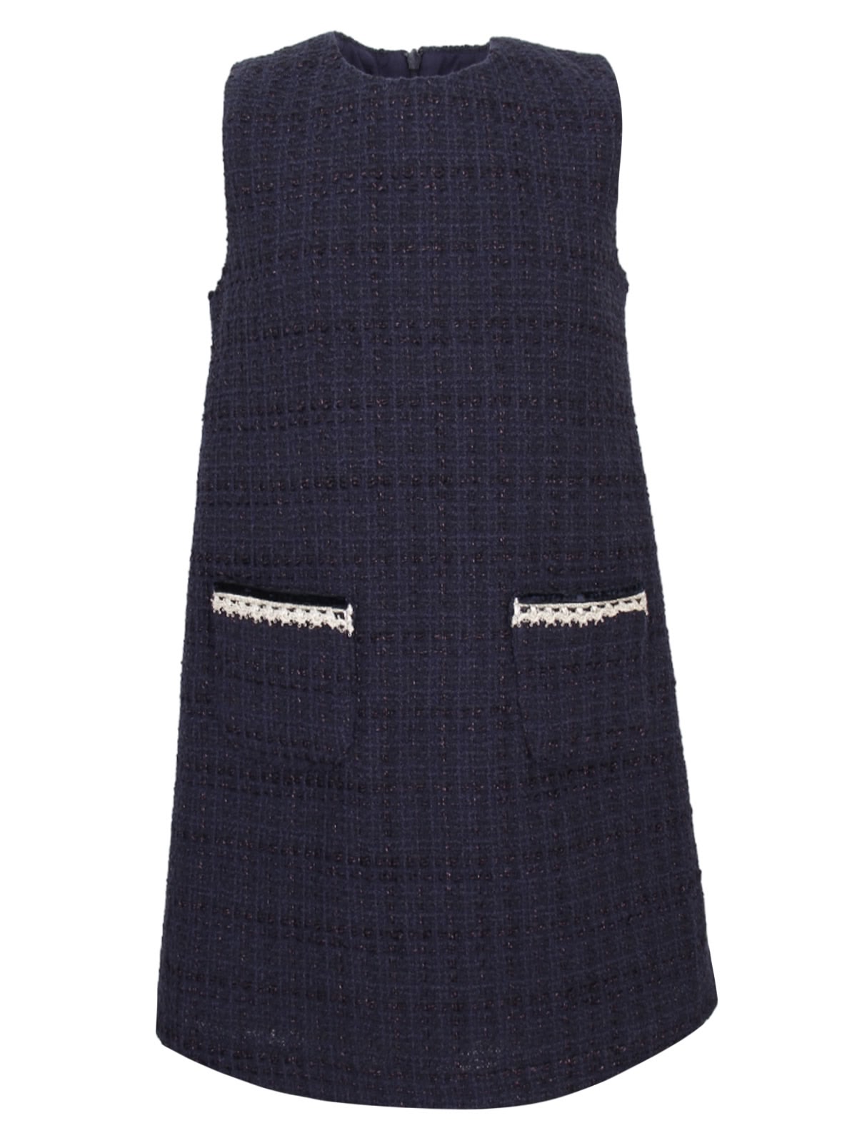 Твидовое платье синего цвета