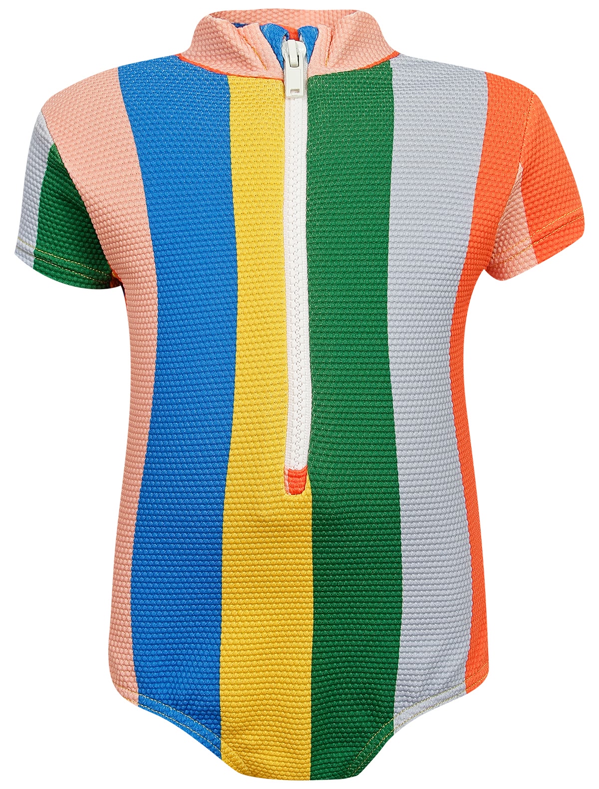 Слитный купальник в полоску на молнии