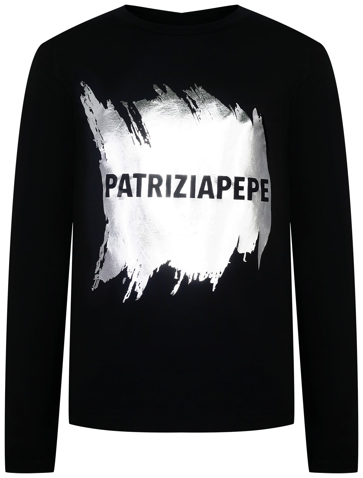 Лонгслив с серебристым принтом