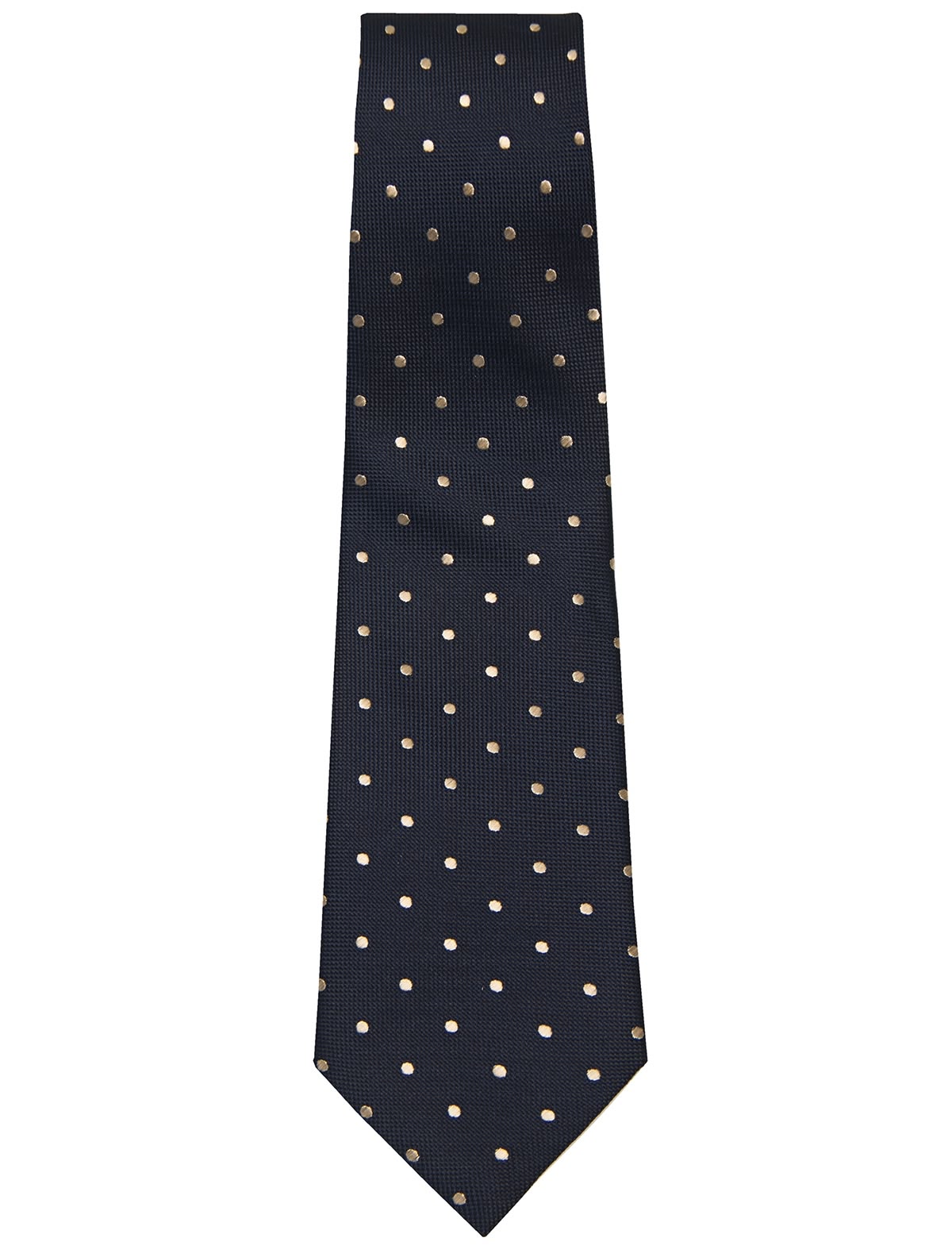 Синий галстук в золотой горошек