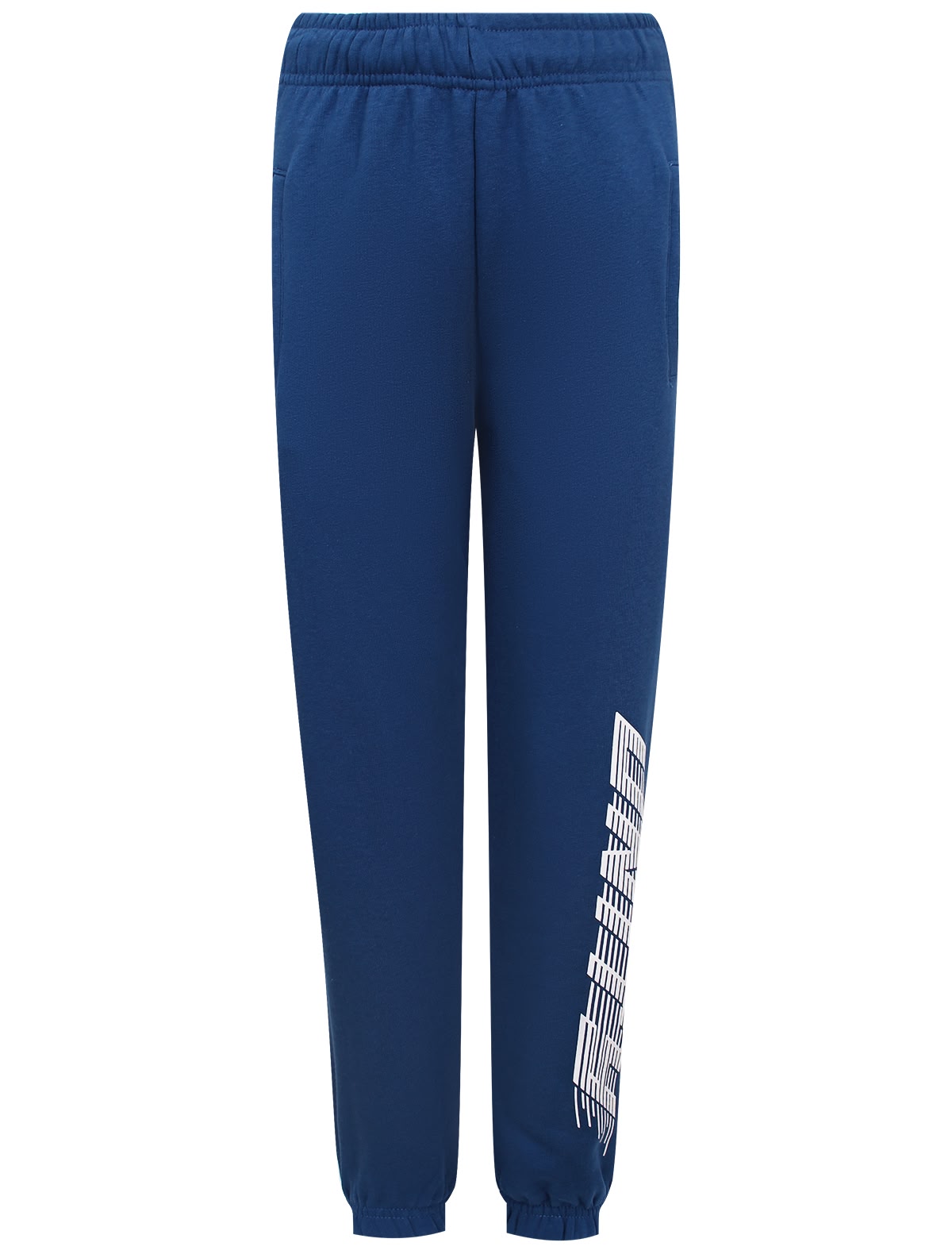 Синие спортивные брюки с принтом