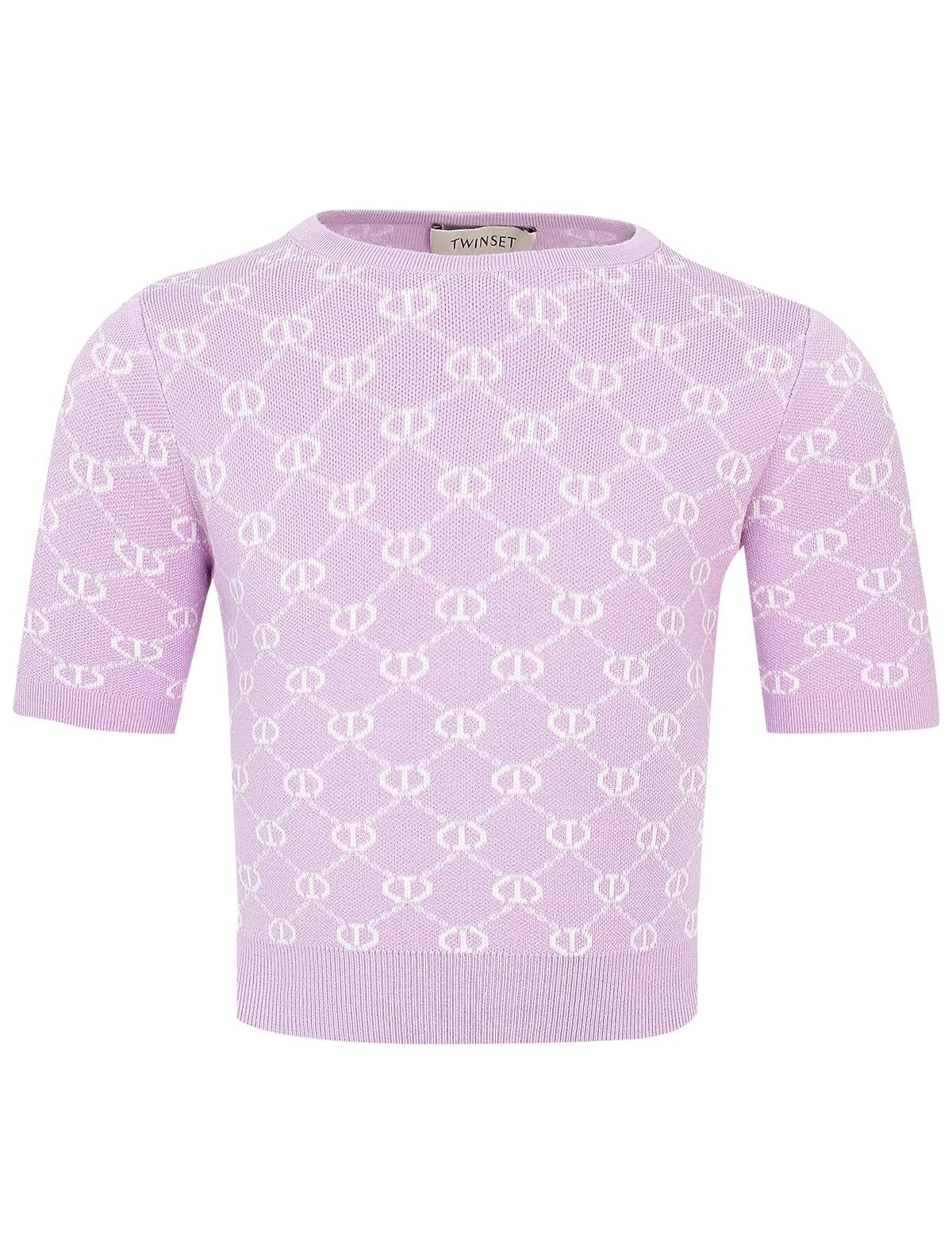 Сиреневый джемпер с короткими рукавами