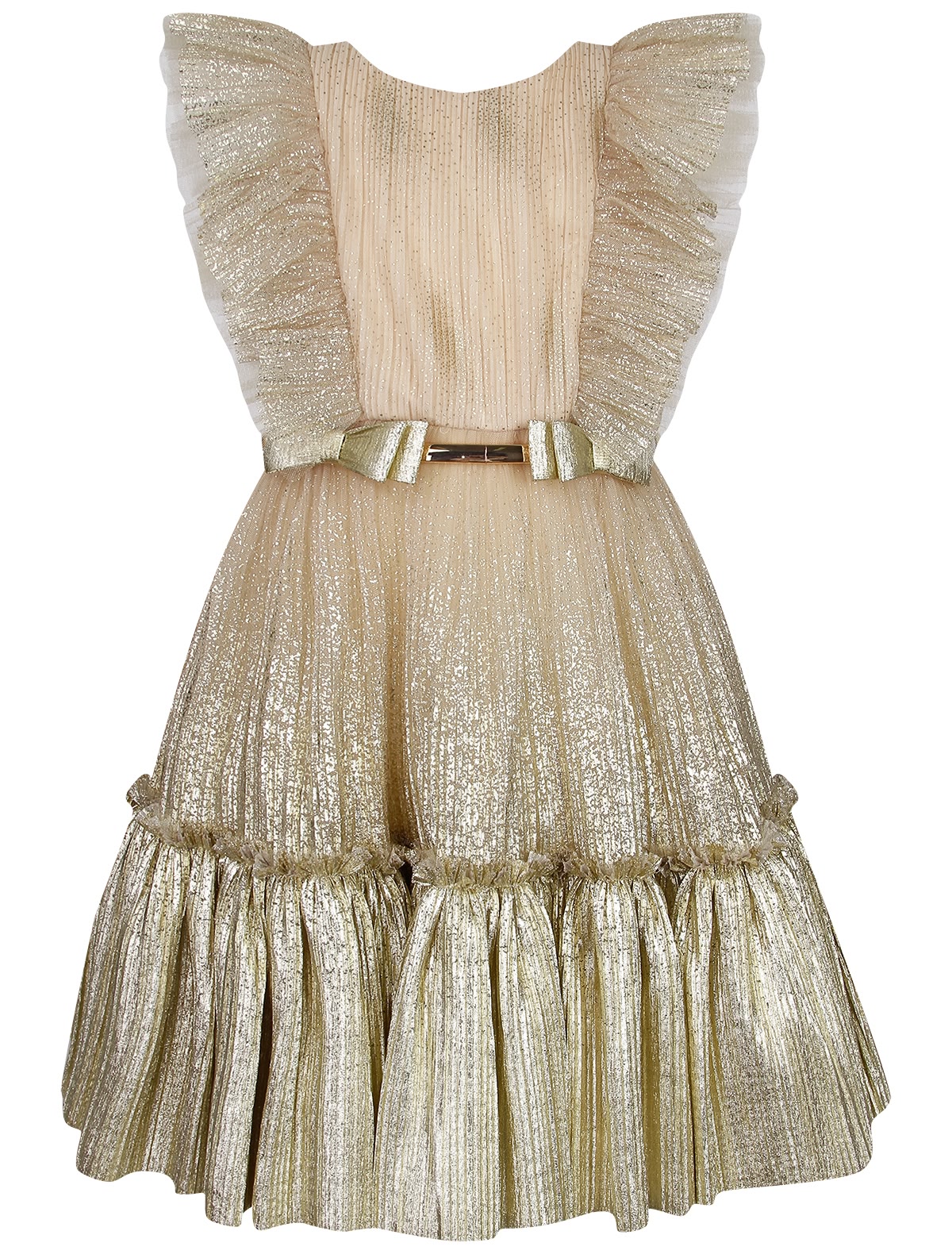 Золотистое платье с оборками