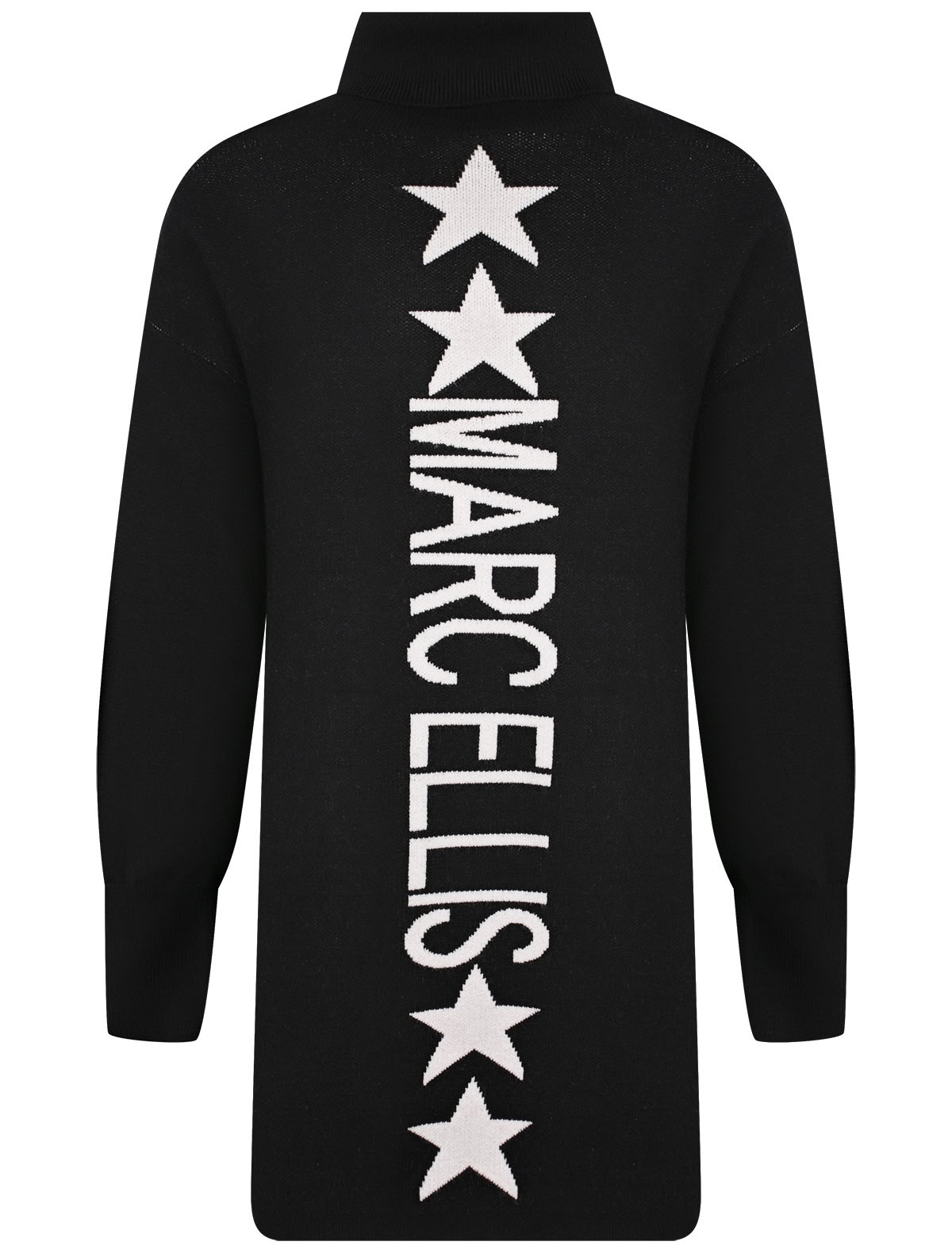 Черное платье с крупным логотипом