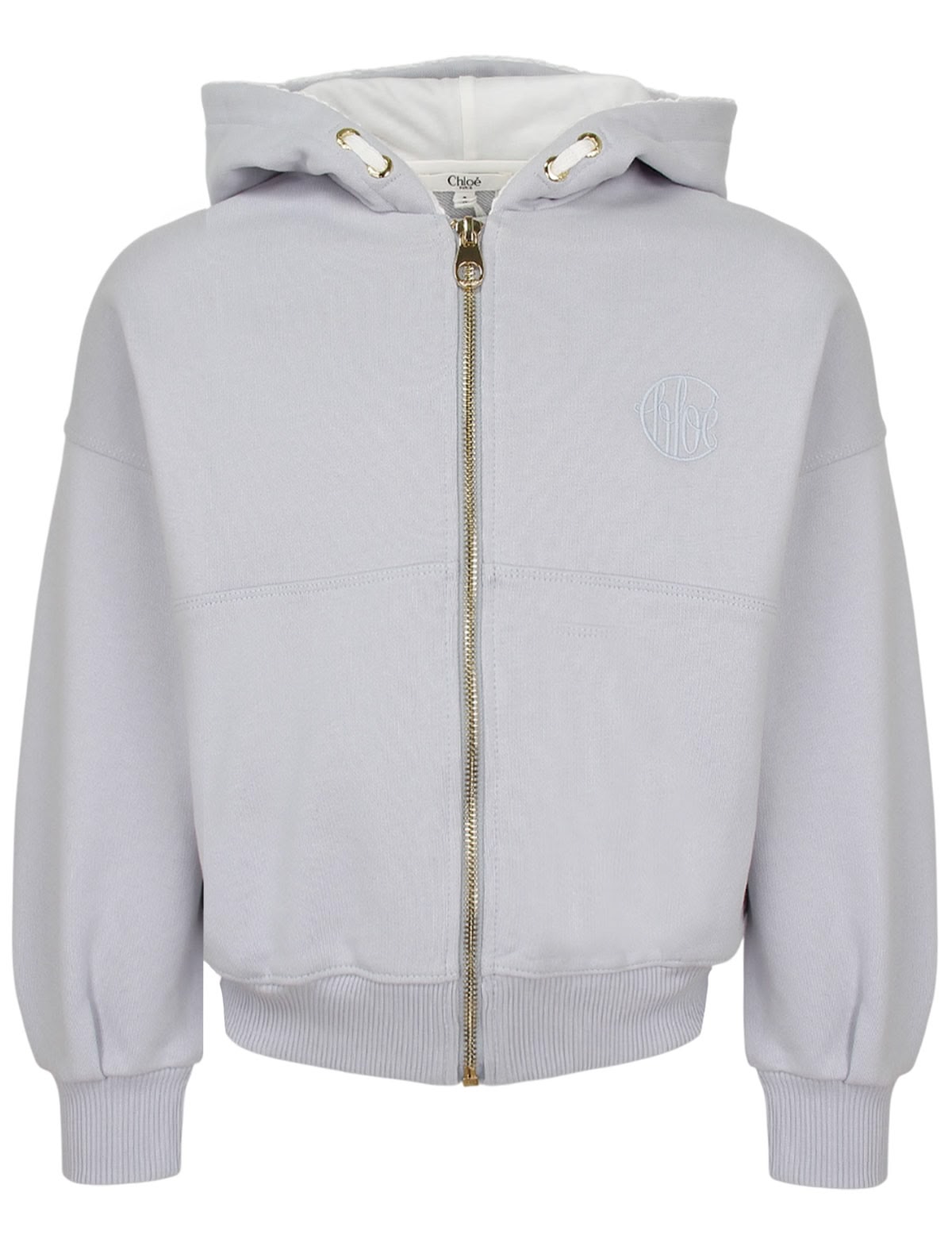 Серо-голубая толстовка на молнии