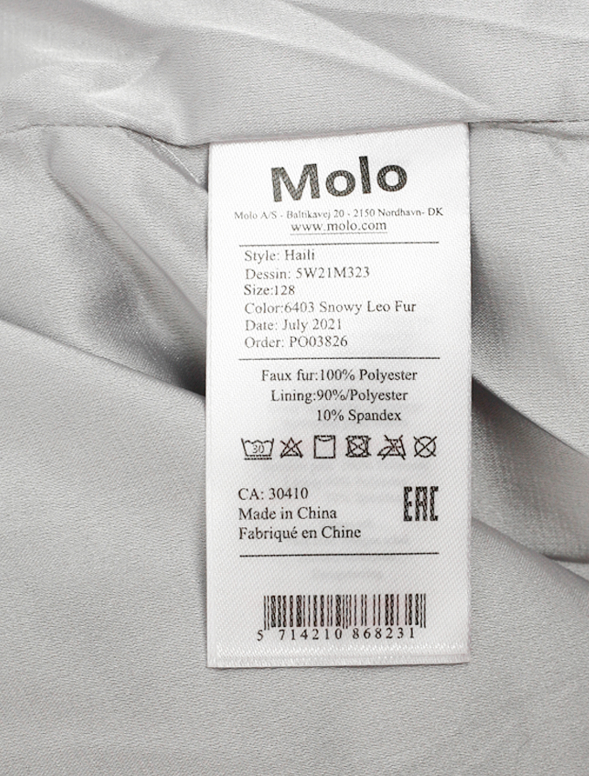 Пальто меховое MOLO 2360192, цвет серый, размер 4 4124509180073 - фото 3
