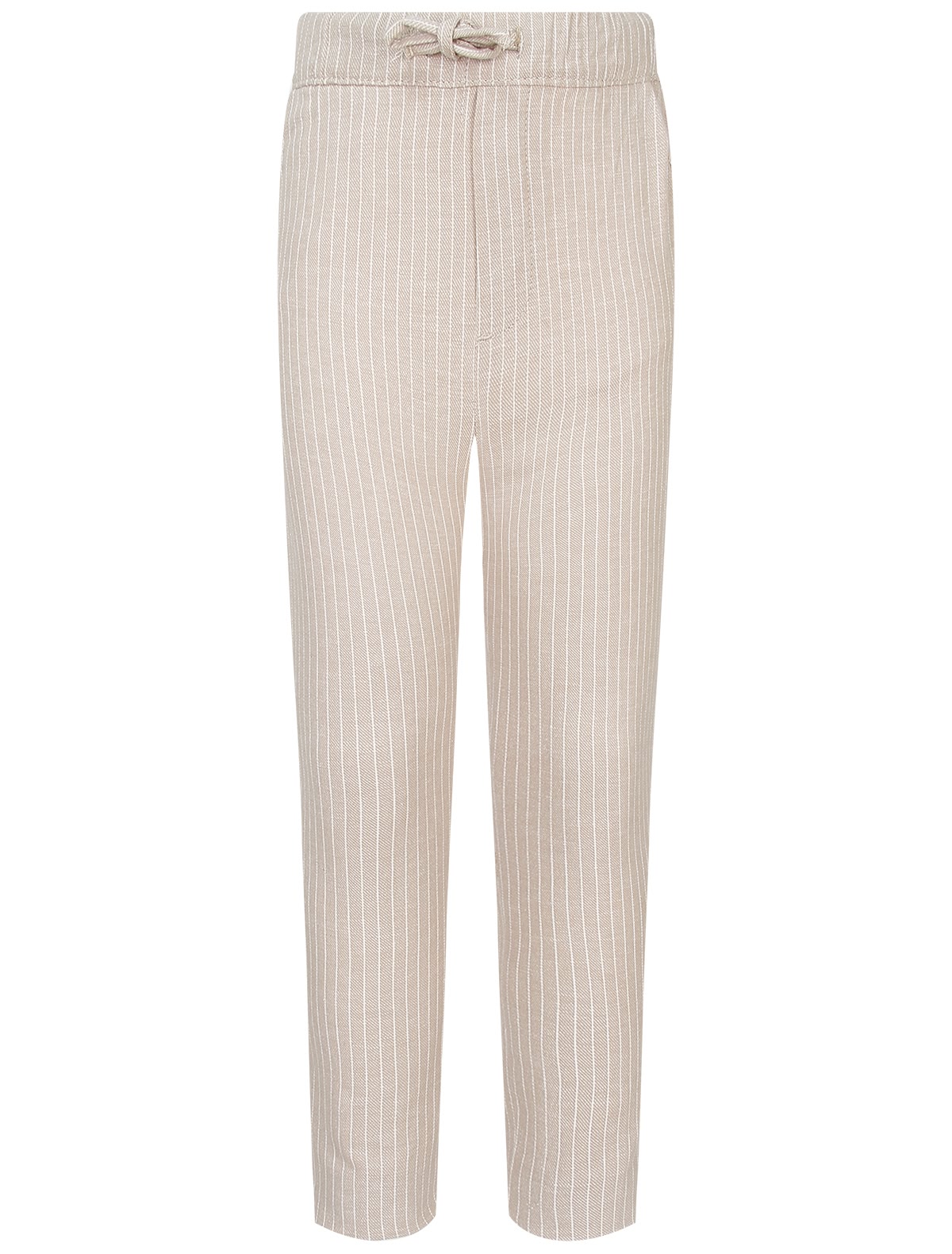 Бежевые брюки в полоску