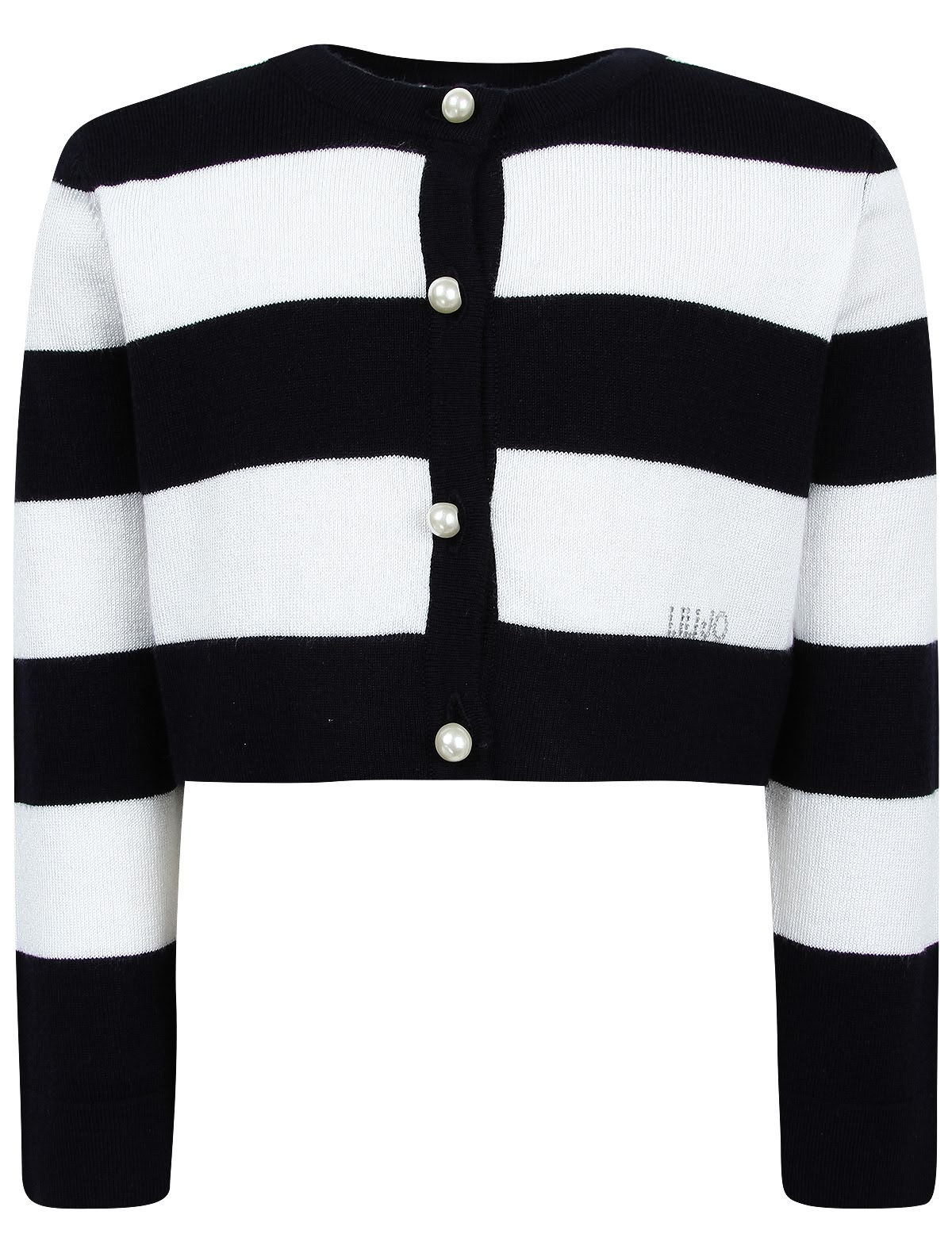 Кардиган в чёрно-белую широкую полоску