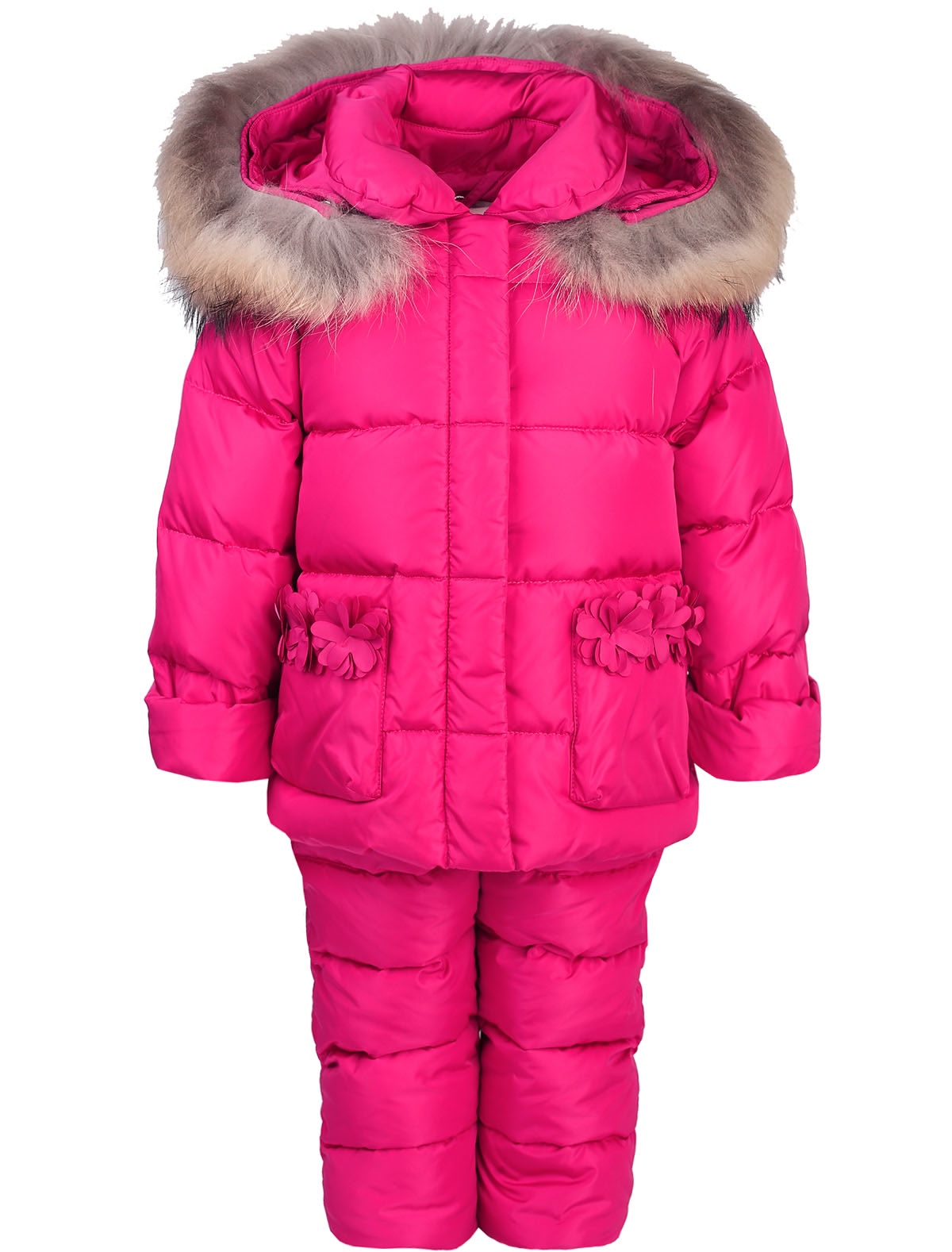 Комплект утепленный из брюк и куртки с натуральным мехом