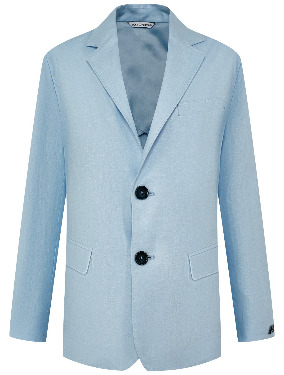 Голубой пиджак из льна