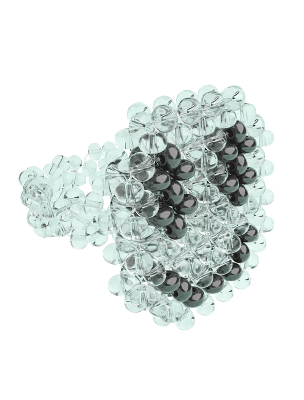 Кольцо из бисера Смайл белого цвета