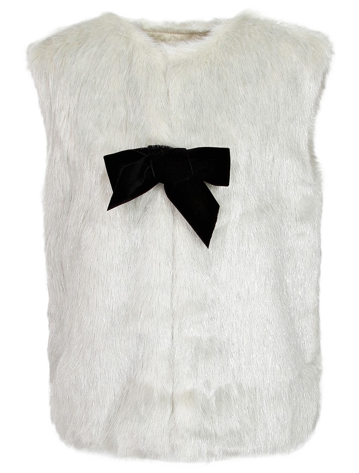 Серебристо-белый жилет из экомеха