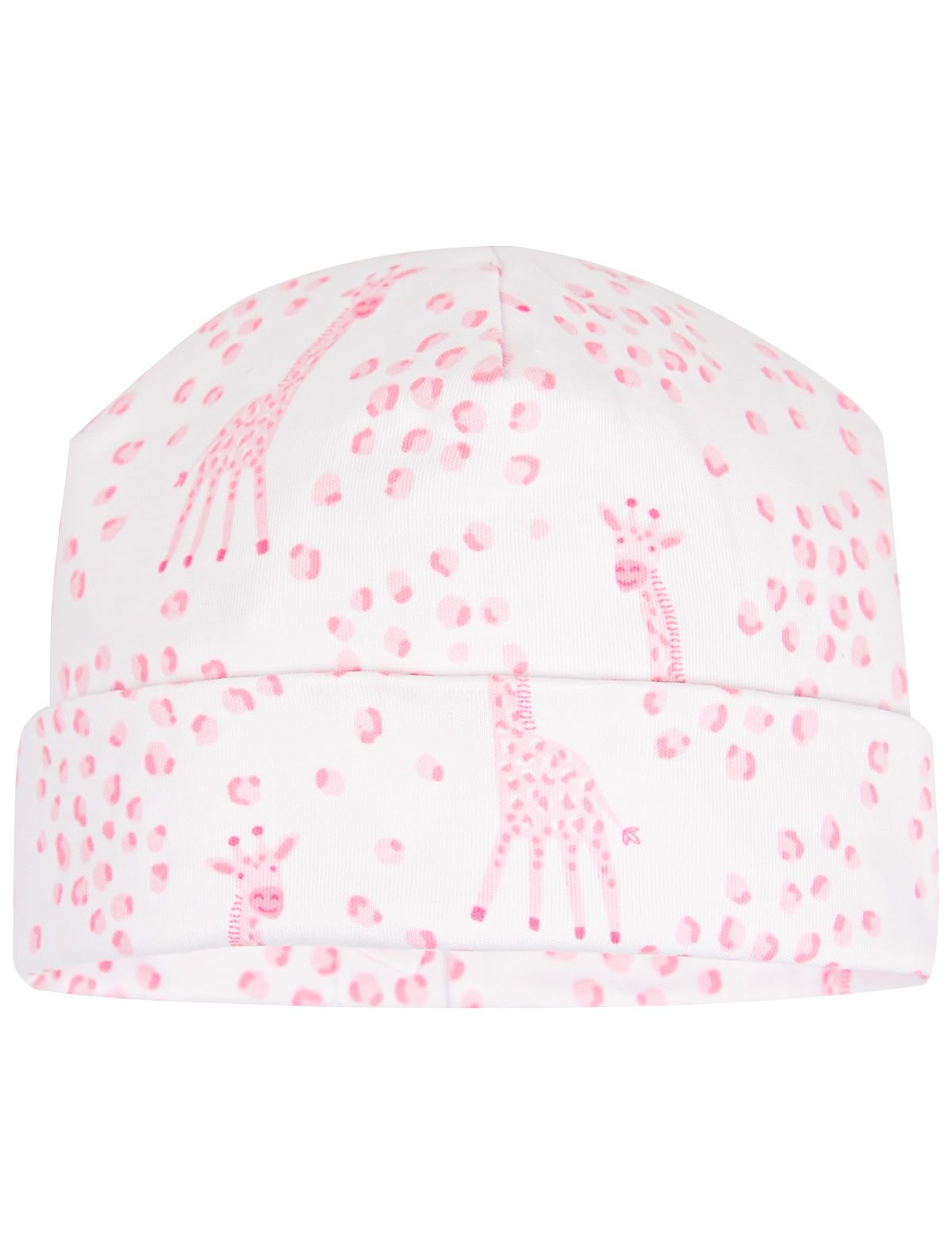 Шапка с розовым принтом Жирафы