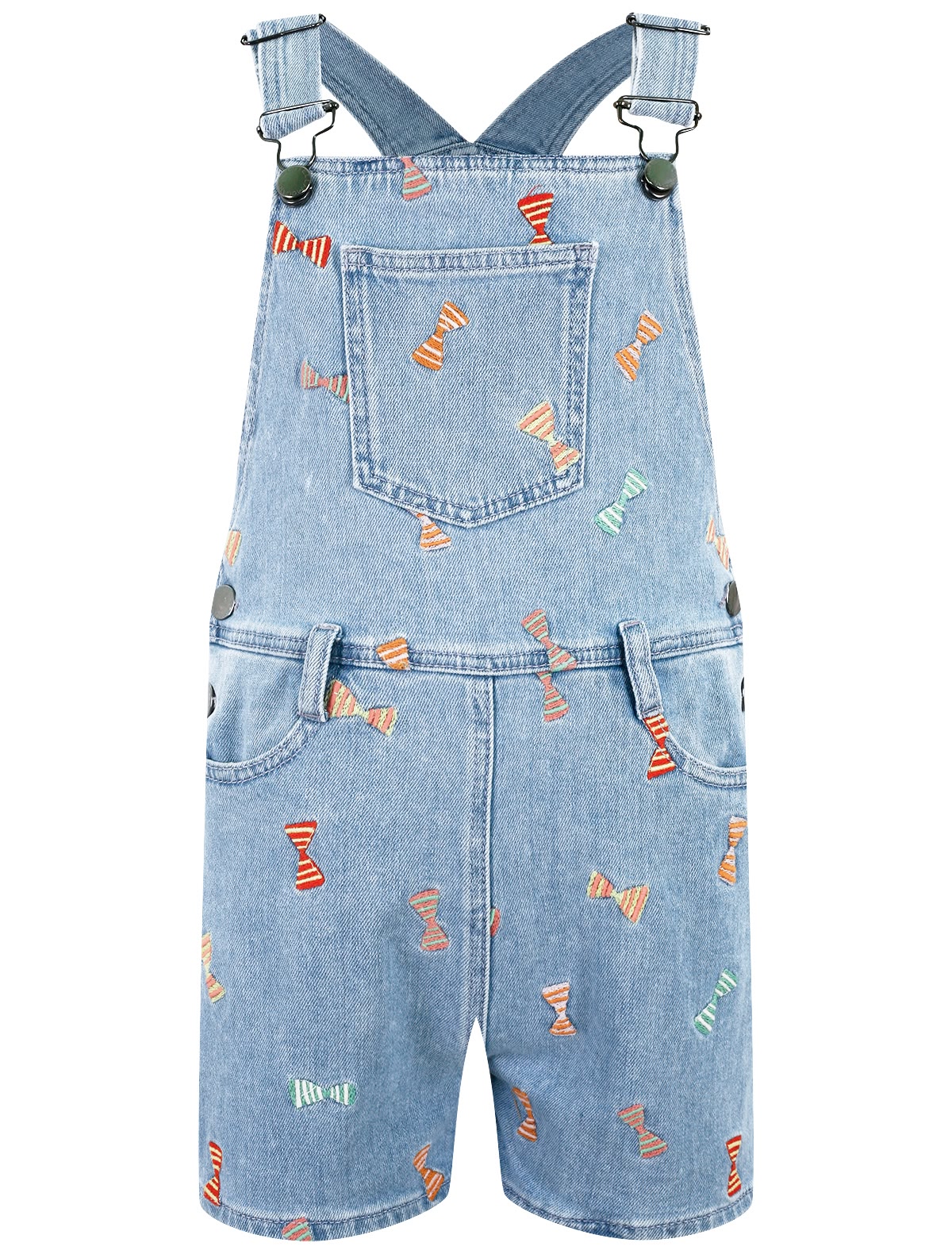 Джинсовый комбинезон с принтом бантики