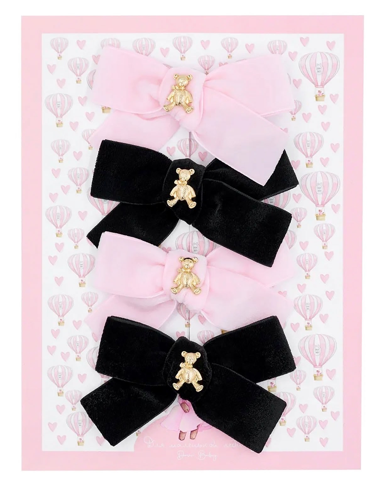 Набор из 4-х бархатных заколок