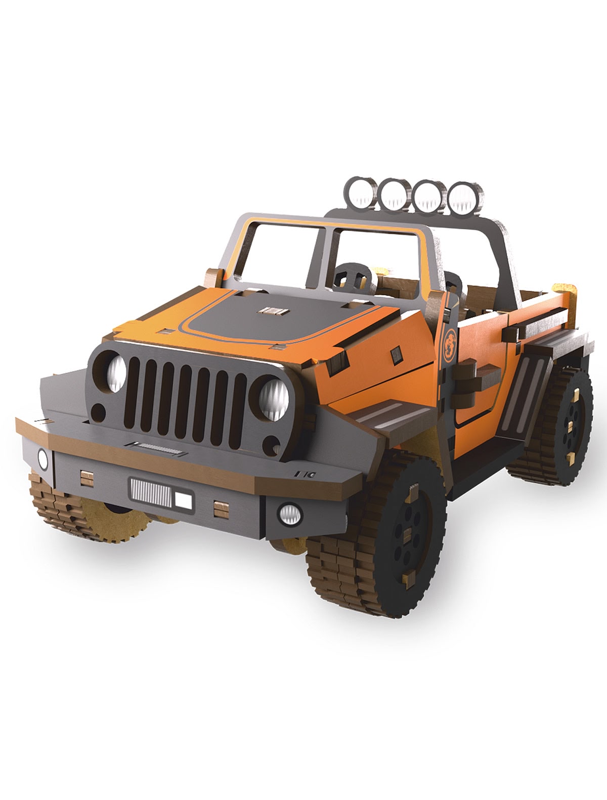 Деревянный конструктор- Маверик Оранжевый 99 детали