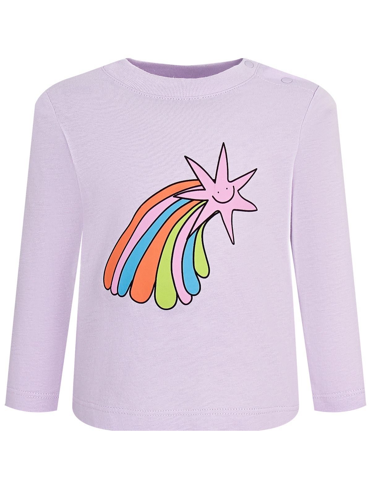 Сиреневый лонгслив с принтом