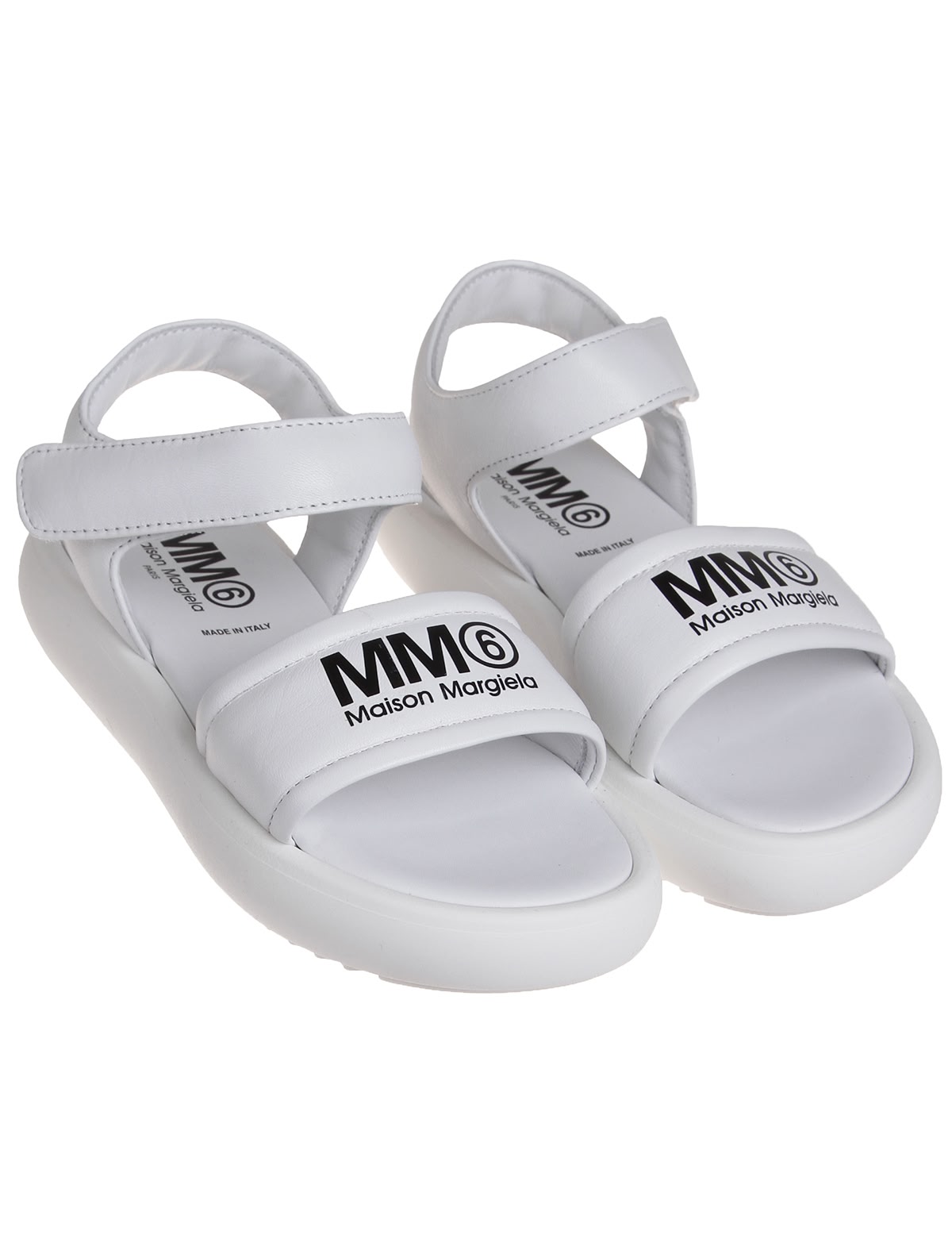 Кожаные босоножки с логотипом