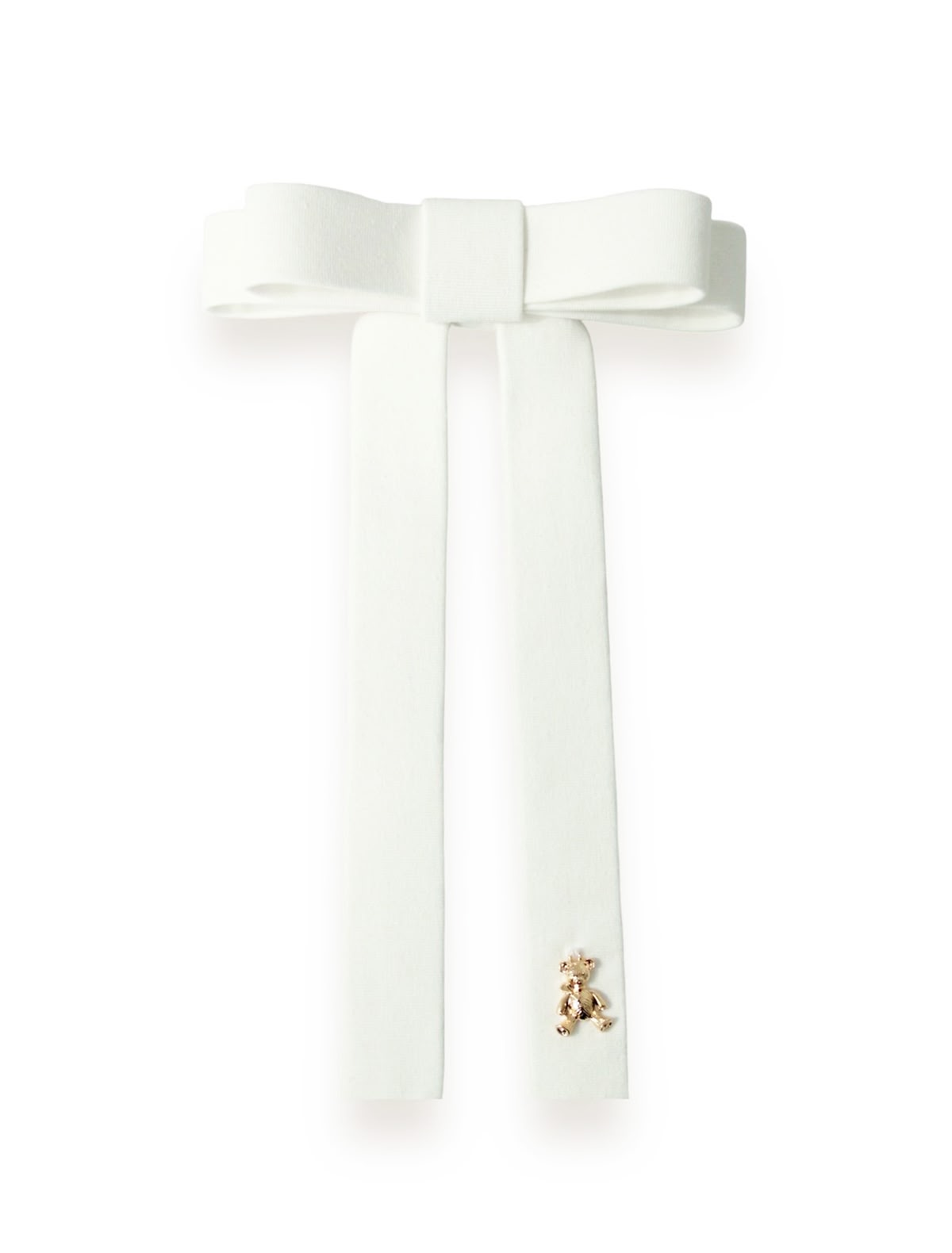 Белая заколка бантик