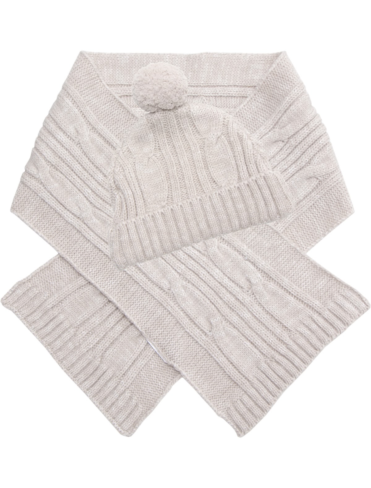 Бежевый комплект из шапки и шарфа