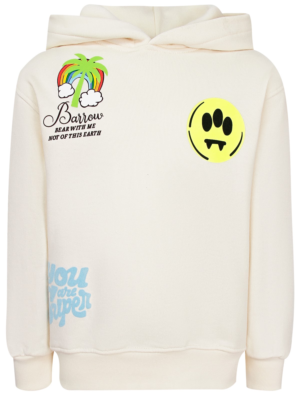 Кремовое худи с принтом