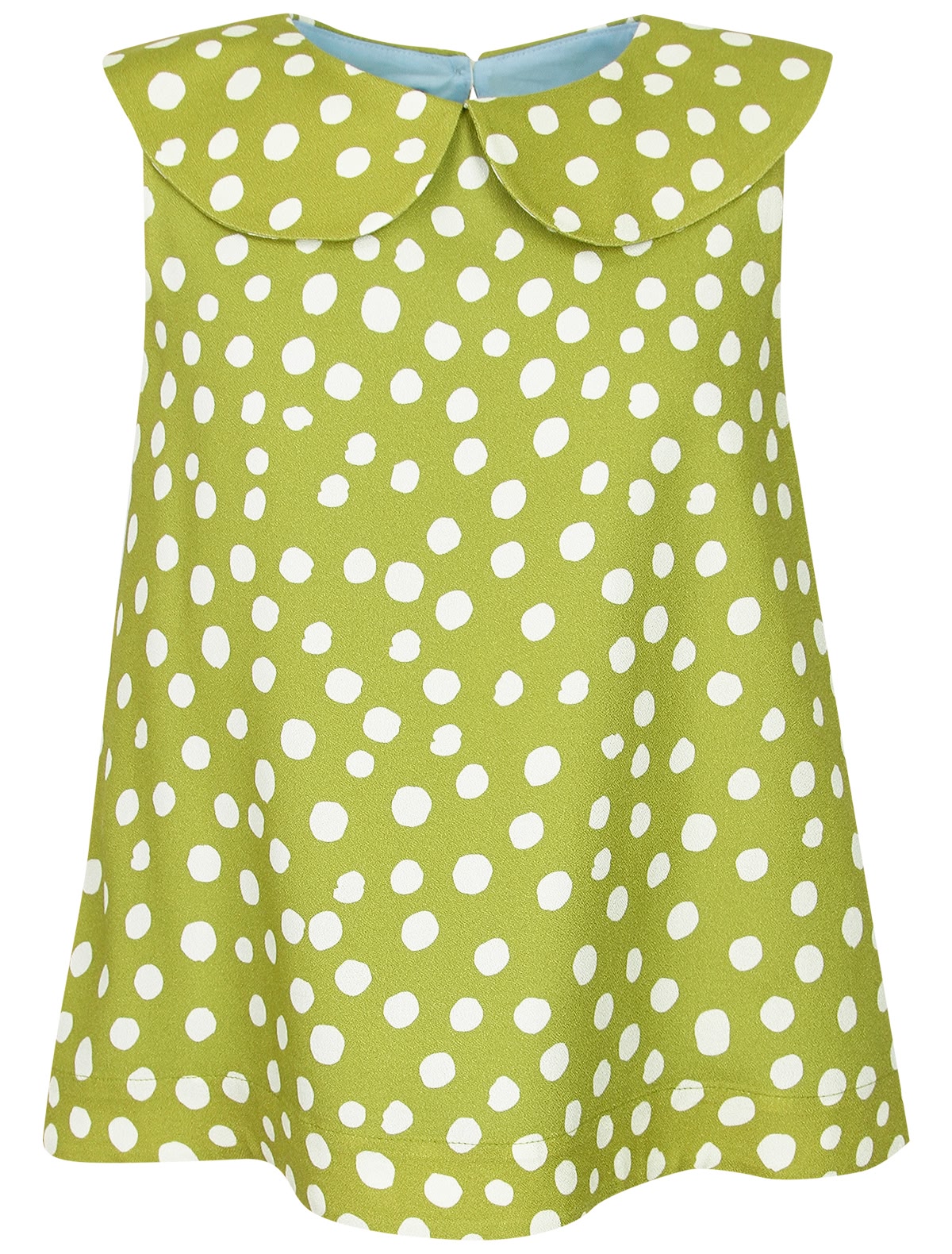 Зелёная блуза в горошек