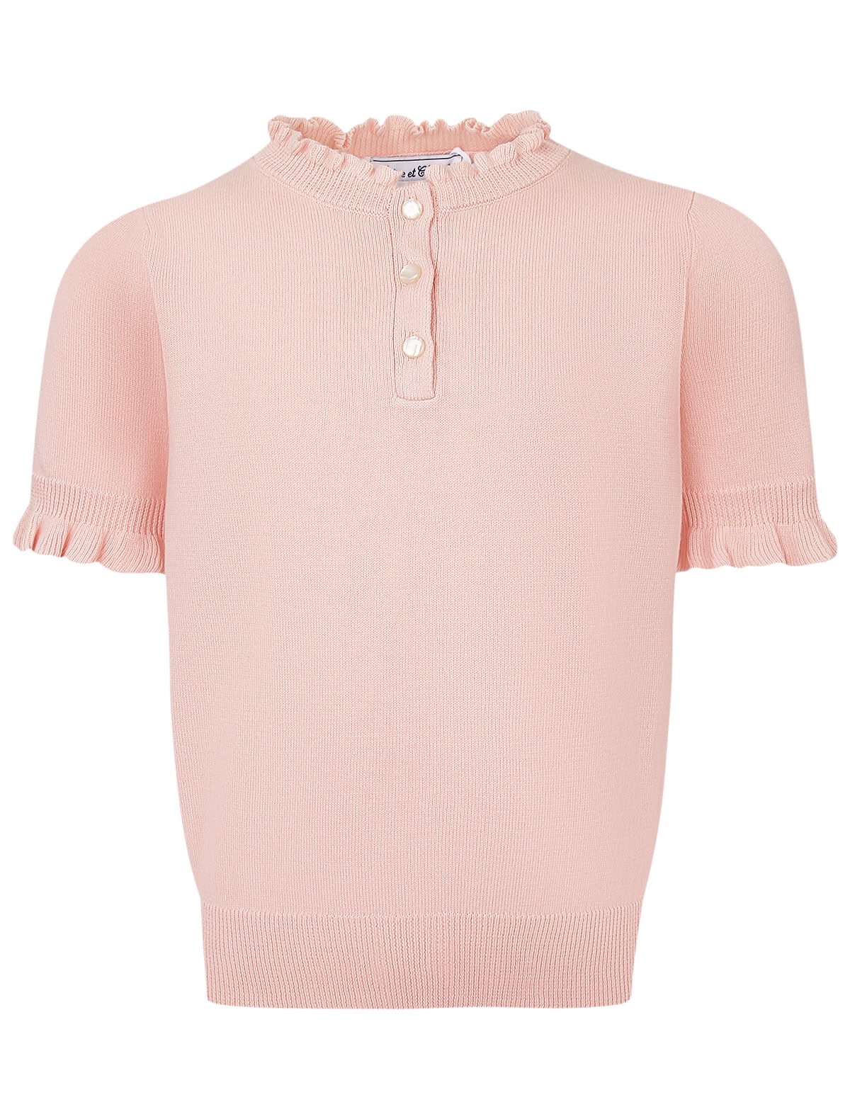 Розовый джемпер с короткими рукавами