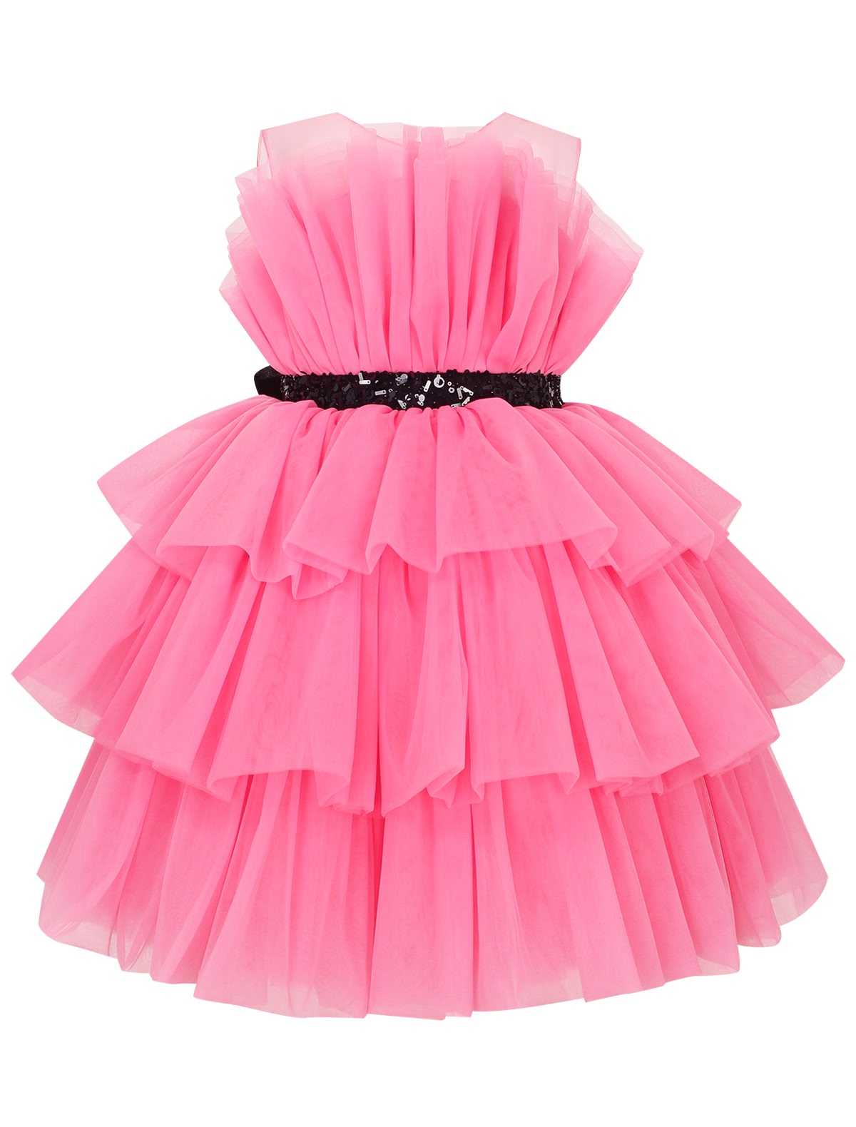 Ярко-розовое воздушное платье