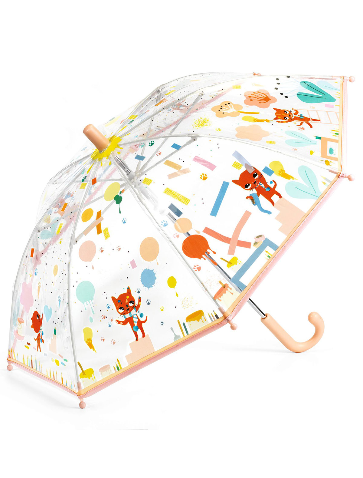 Прозрачный зонт с принтом