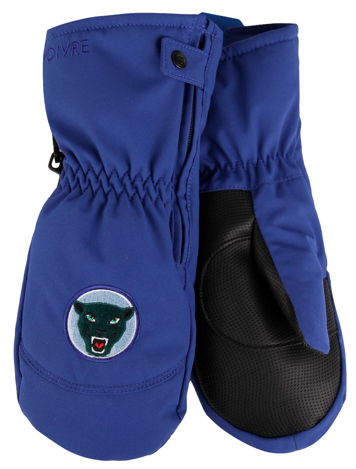 Синие варежки с нашивками