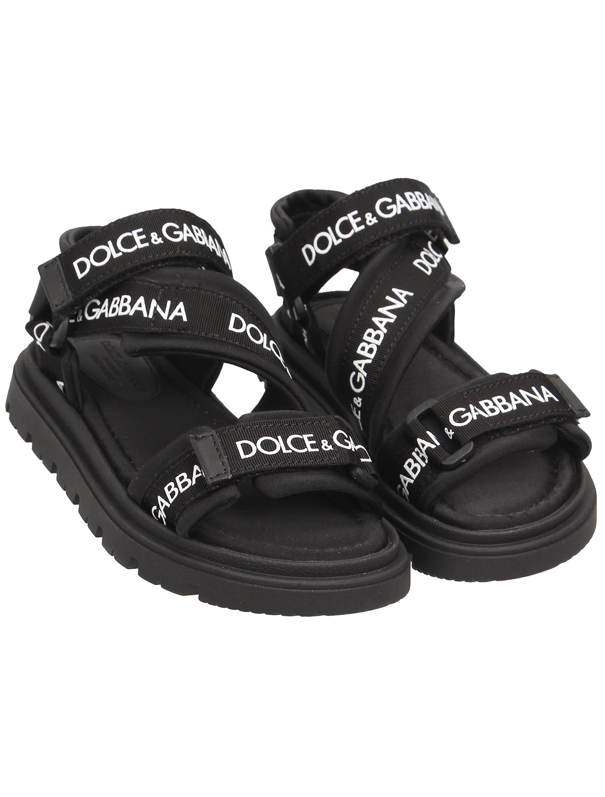 Сандалии с логотипами на ремешках