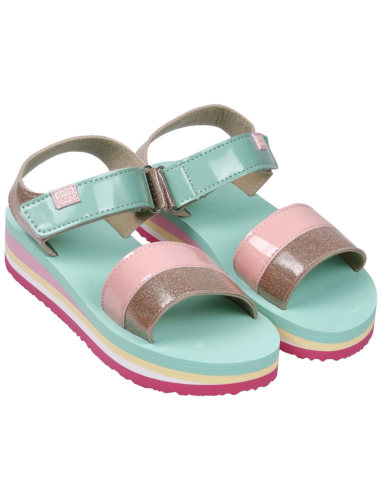 Босоножки с цветной подошвой