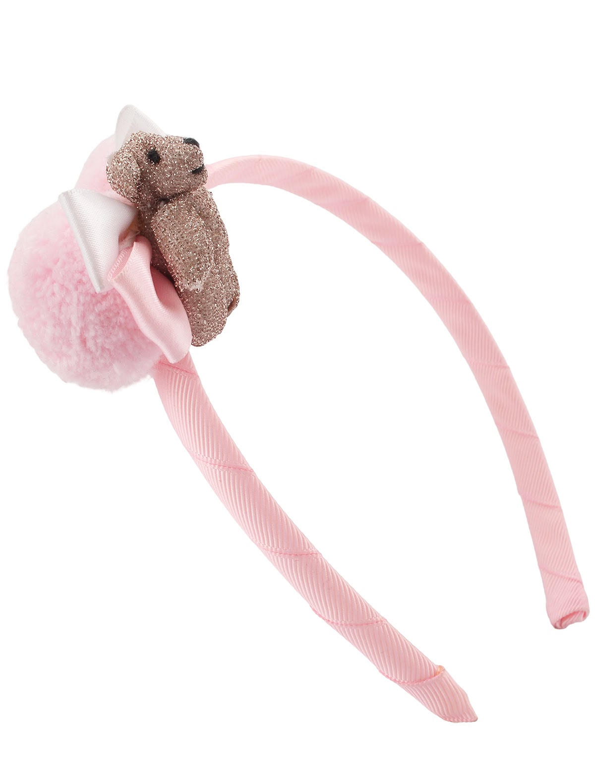 Розовый ободок с мишкой