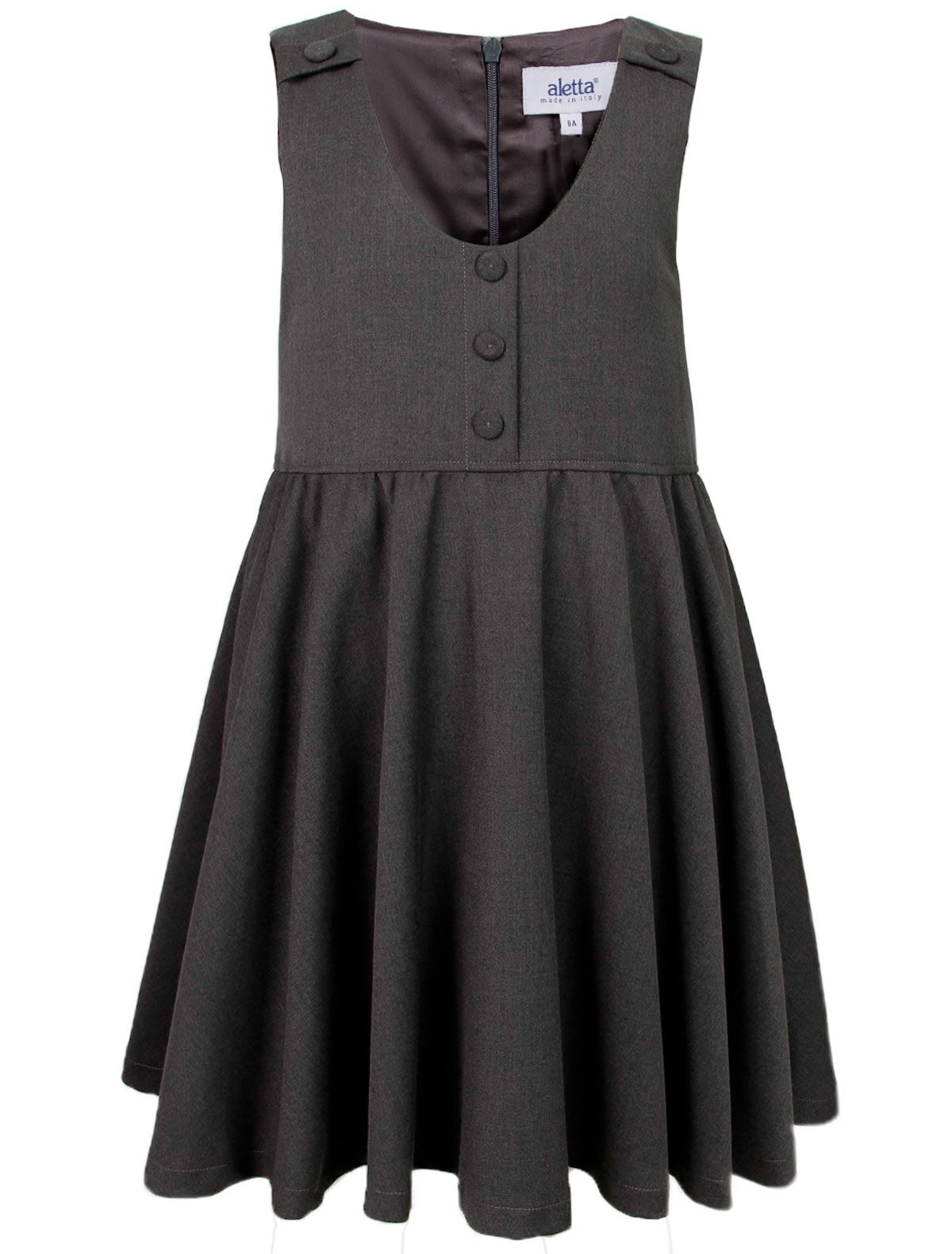 Серое платье с расклешенной юбкой