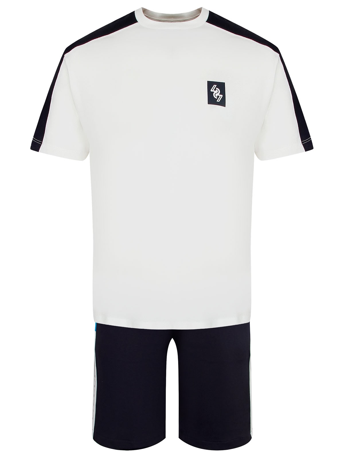Комплект из футболки и шорт с лампасами