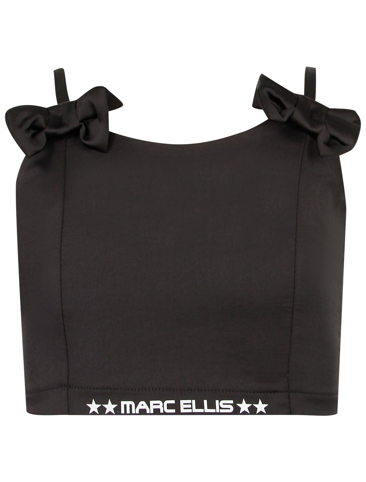 Чёрный топ с бантиками