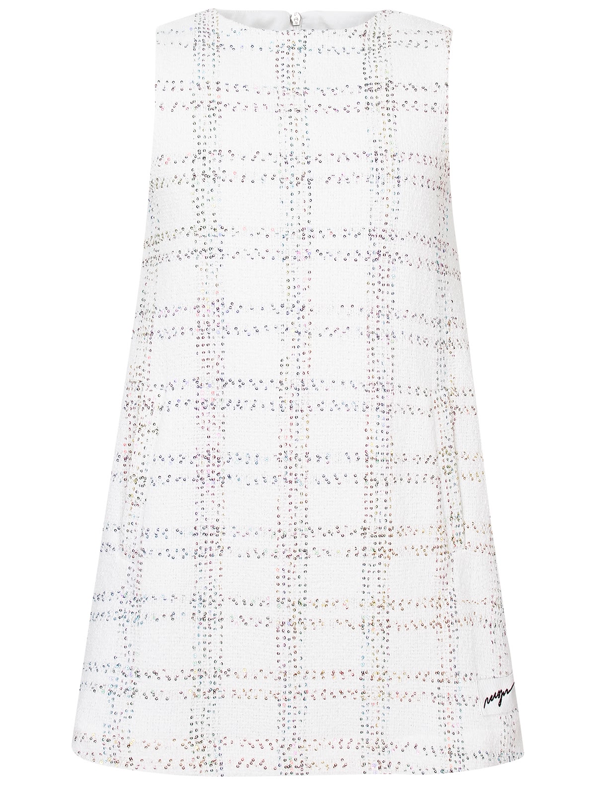 Белое платье с пайетками