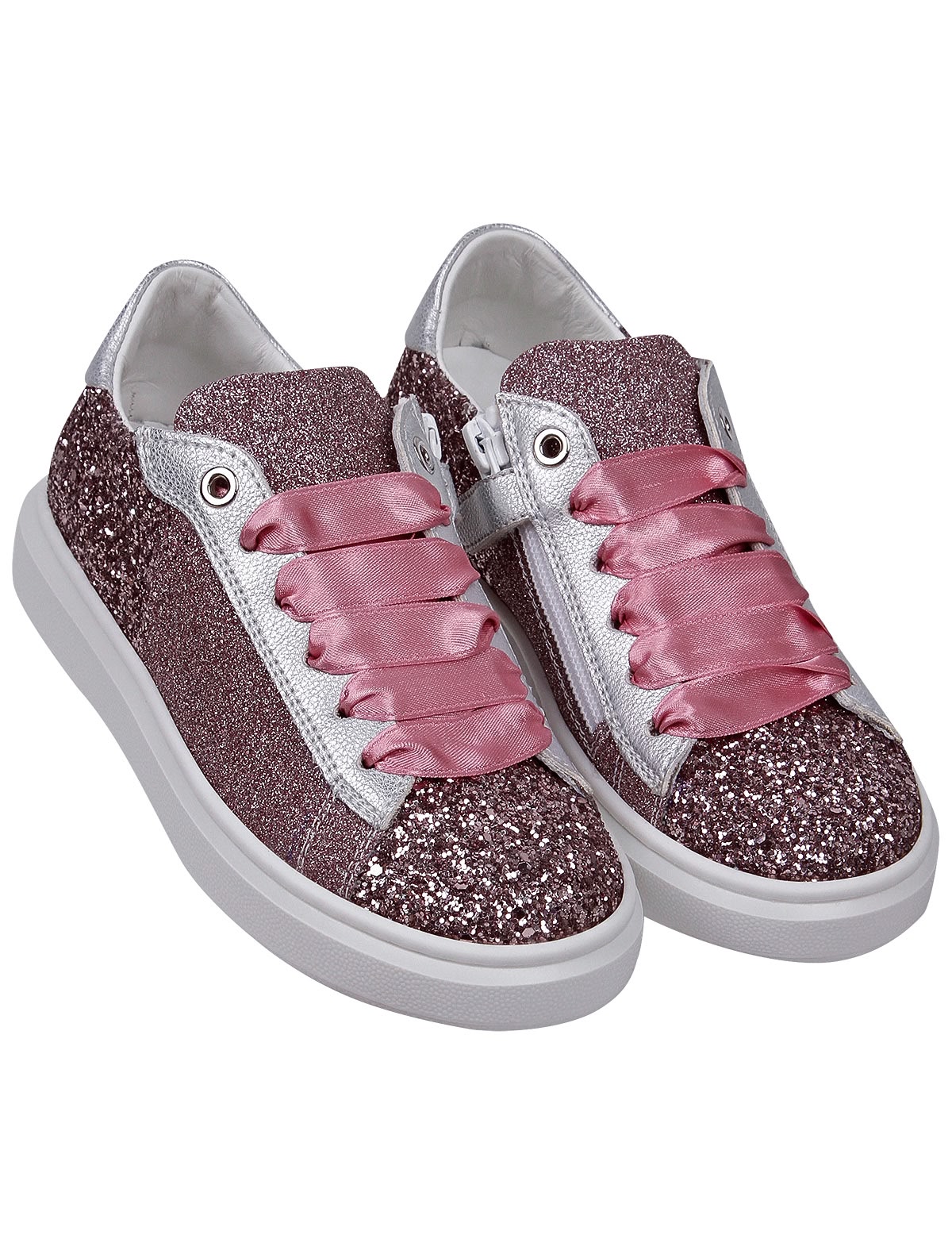 Розовые кеды с блестками