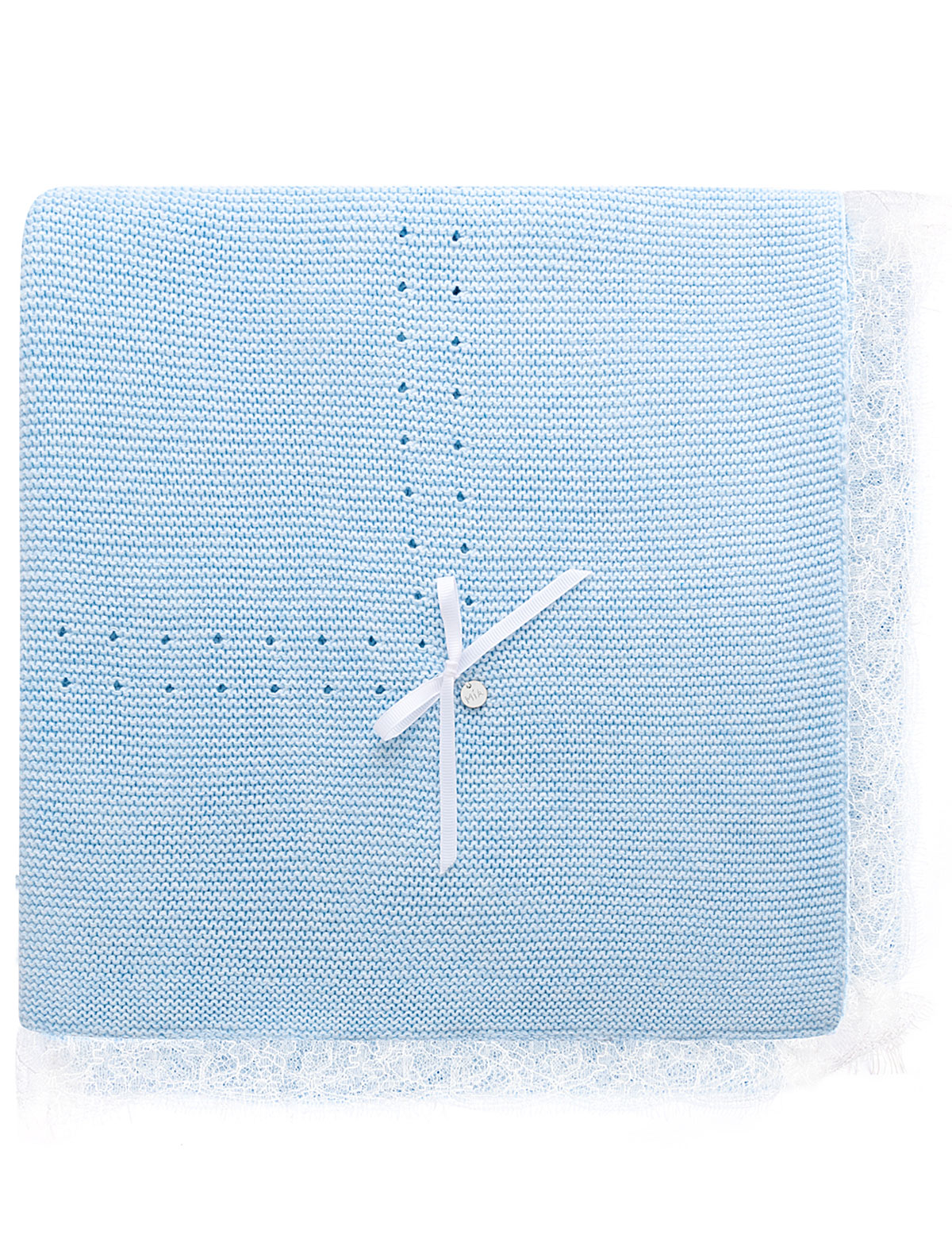 Голубой плед из хлопка